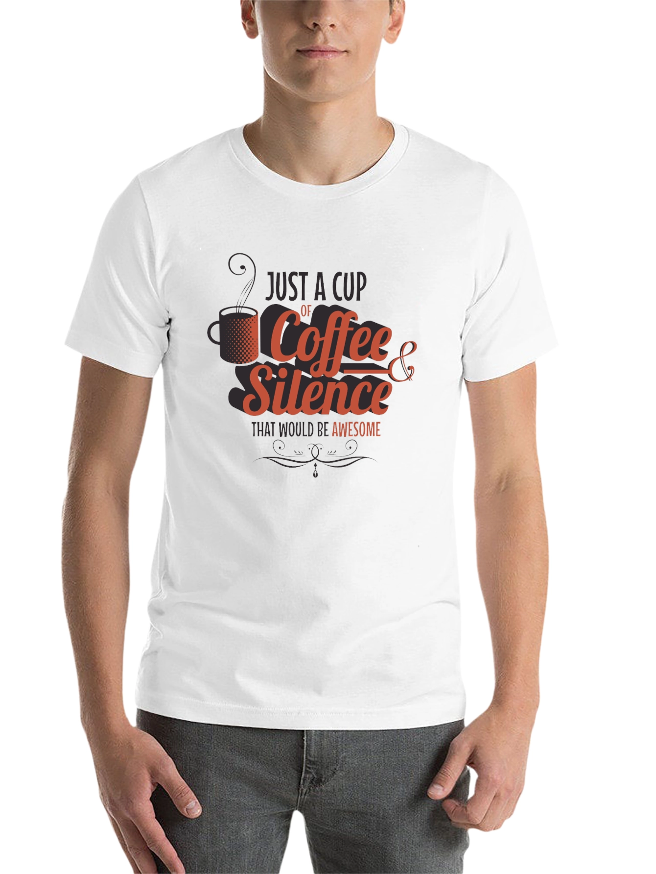 Black Coffee & Silence T-Shirt - Awesome Slogan Tee view 14
