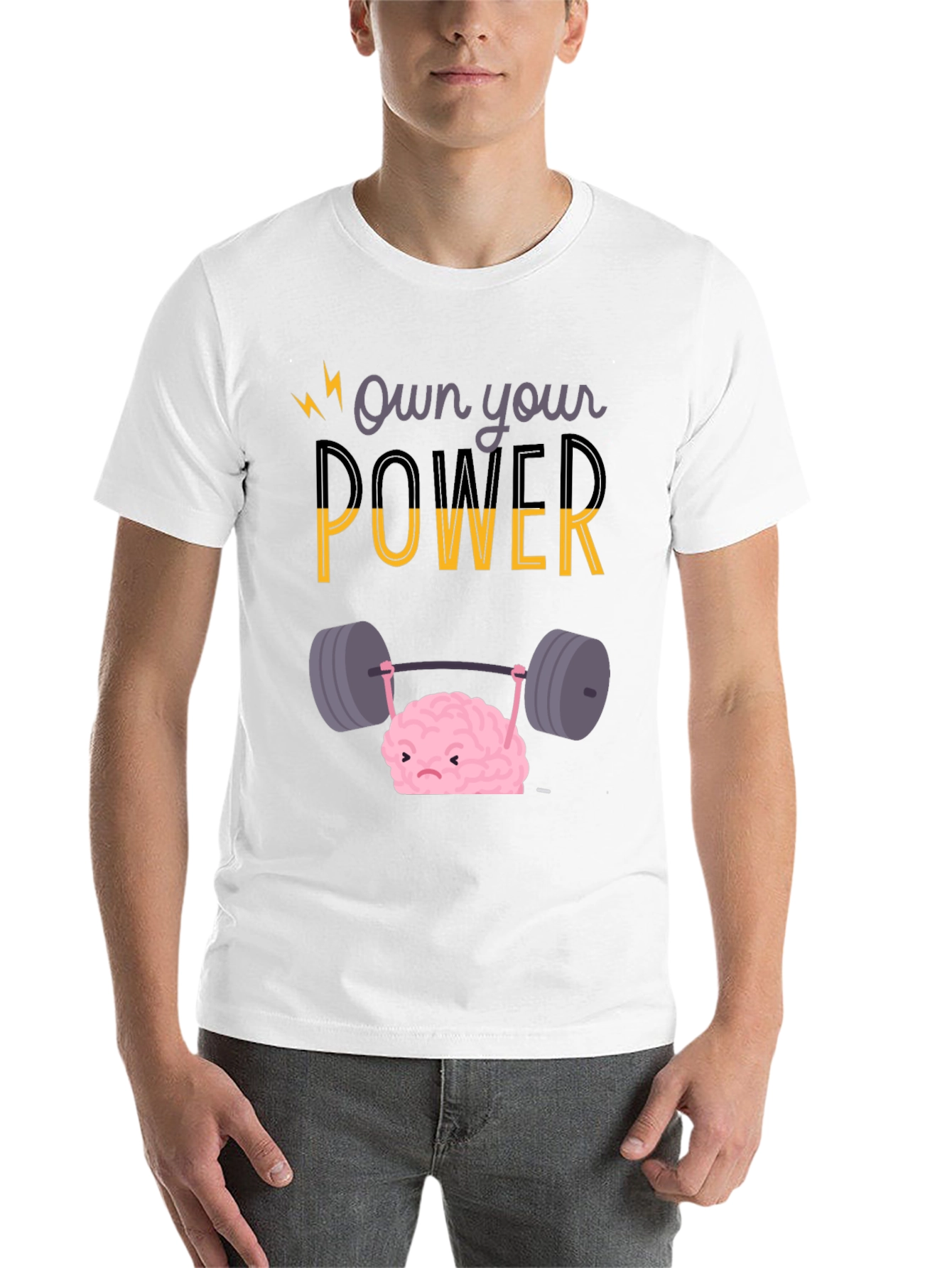 Black Own Your Power T-Shirt - Brain Lifting Weights view 14