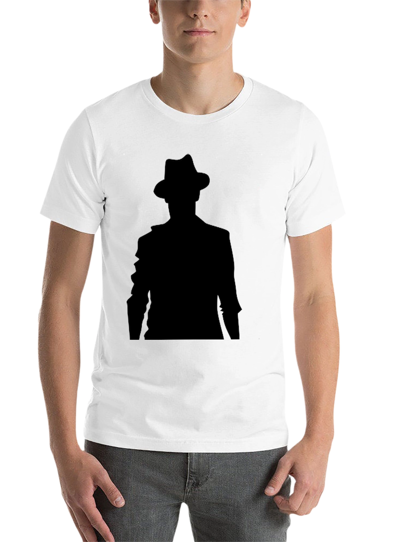 Black Men's Black Silhouette Graphic T-Shirt view 14