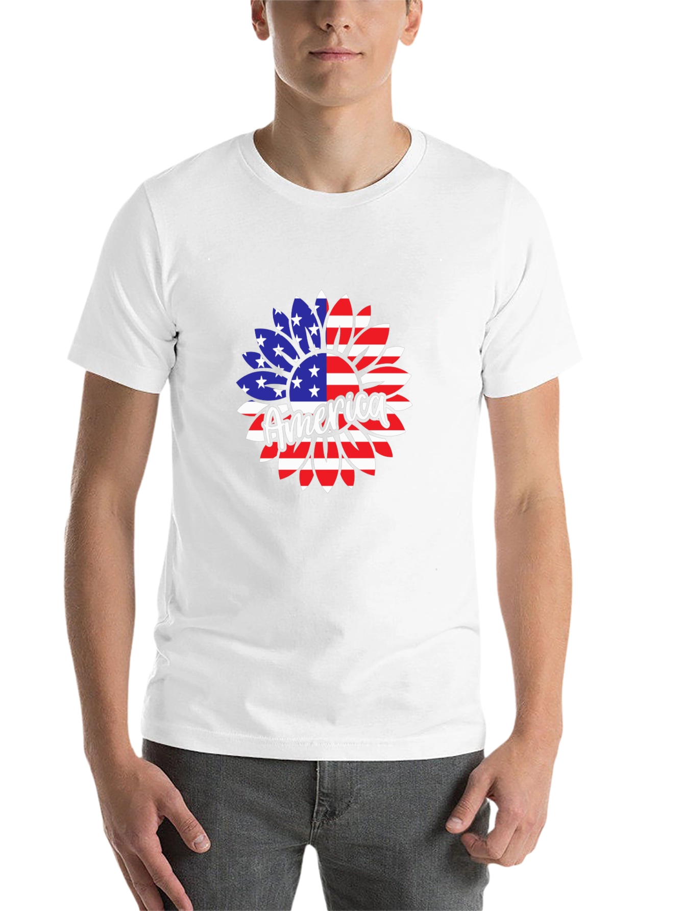 America Sunflower Graphic Tee - Patriotic Pride! - 14