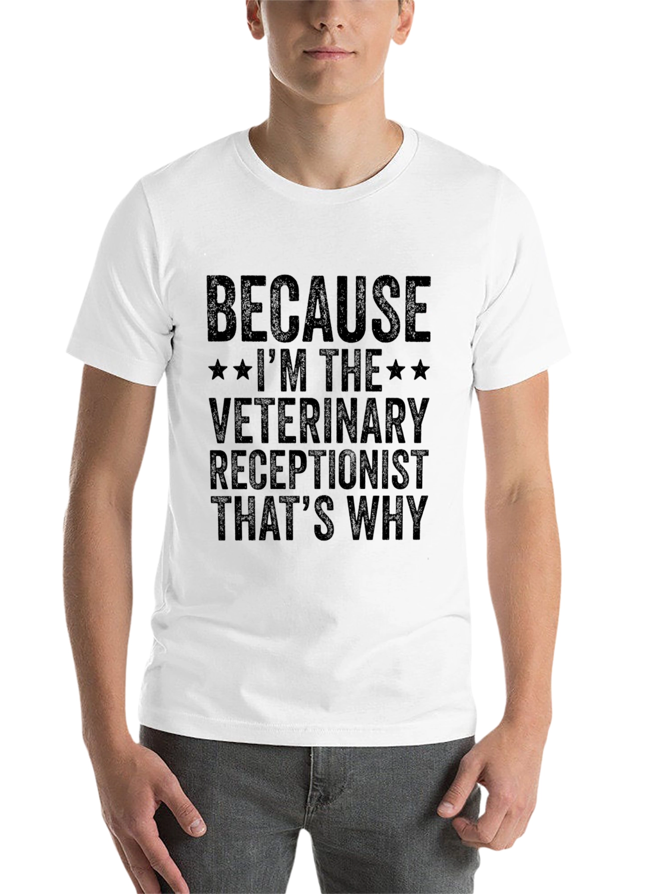 Black Veterinary Receptionist T-Shirt - Because I'm The... view 14
