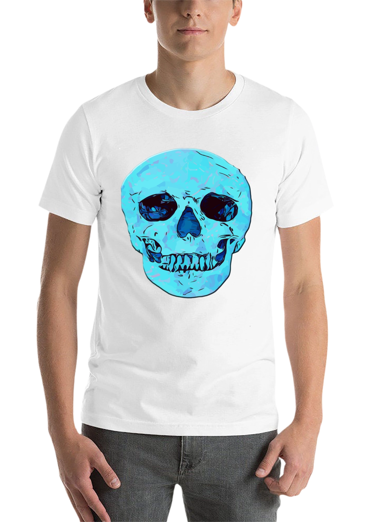 Black Cool Skull Graphic Print Black T-Shirt view 14
