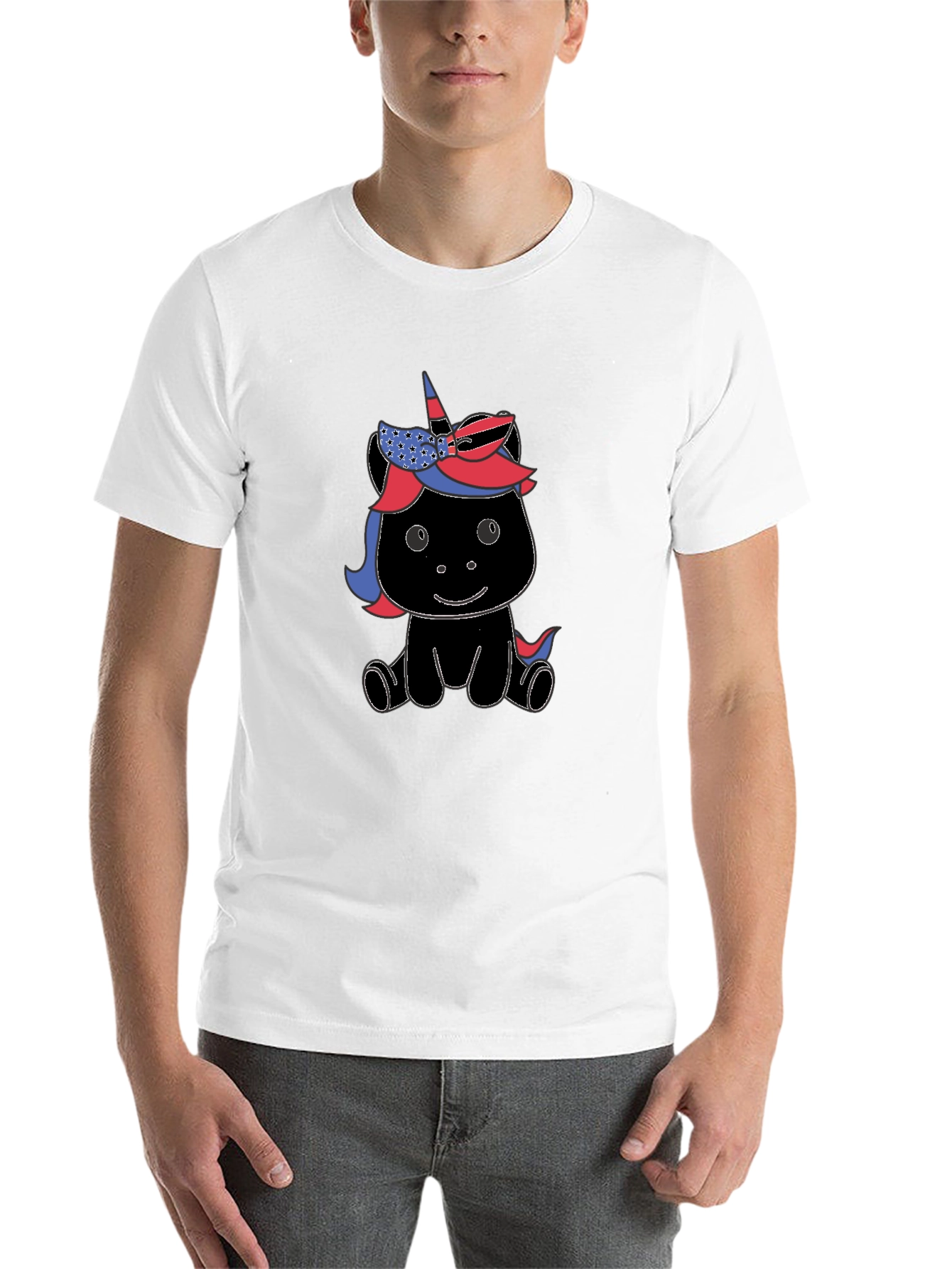 Black Cute Cartoon Unicorn Graphic T-Shirt view 14