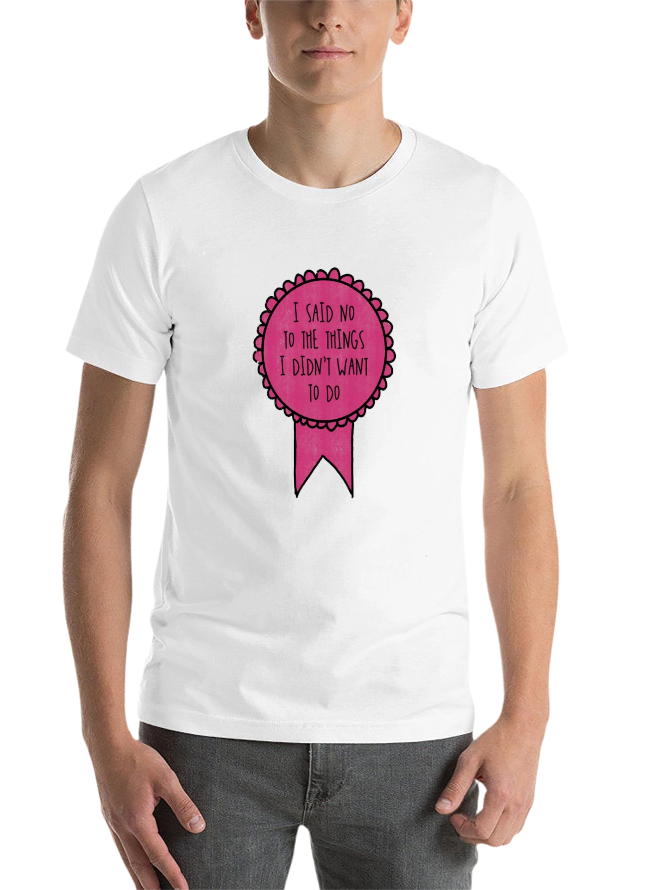 Black Funny Sarcastic Award Ribbon Graphic Tee view 14