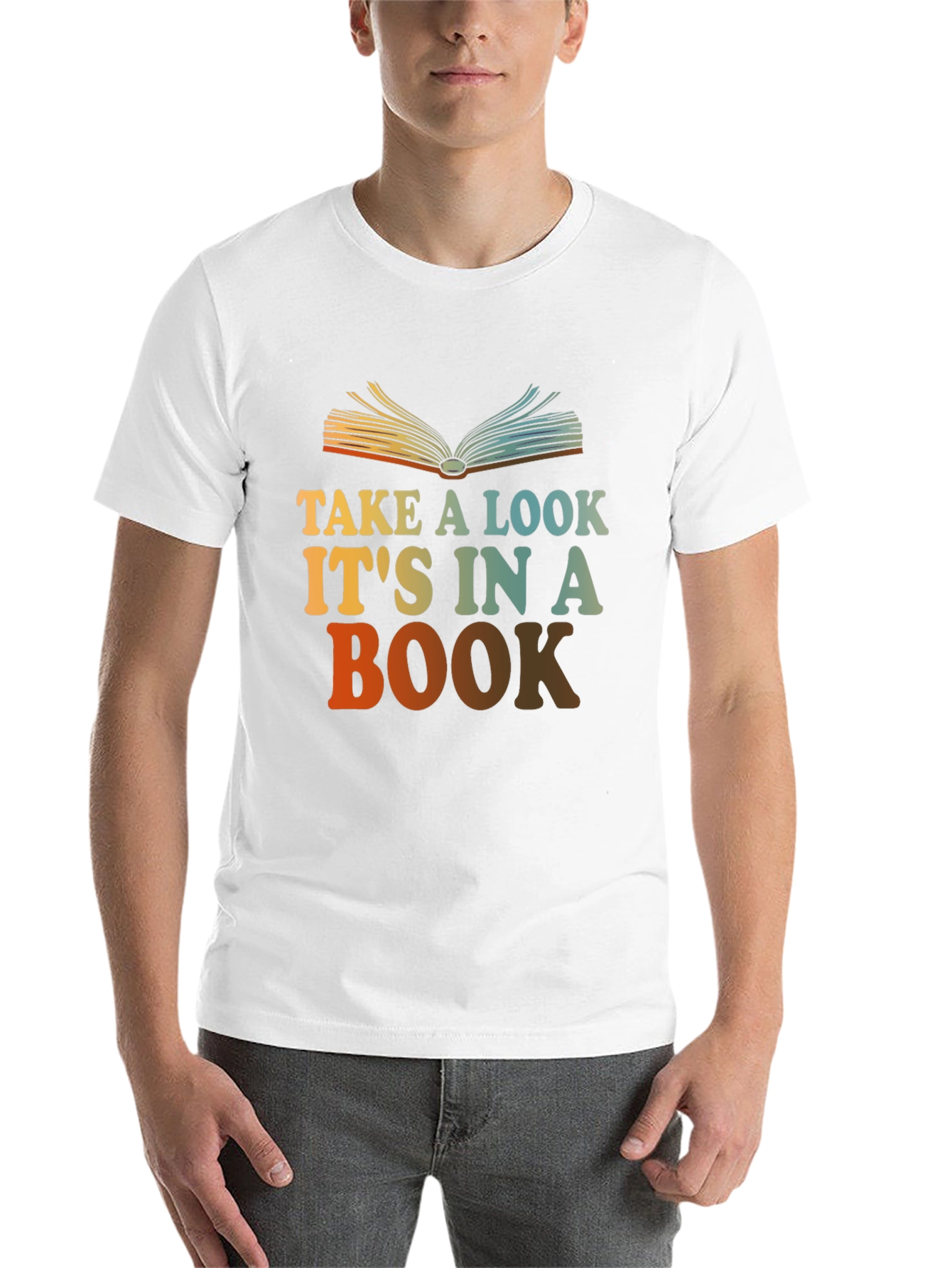 Black Take a Look It's in a Book T-Shirt view 14
