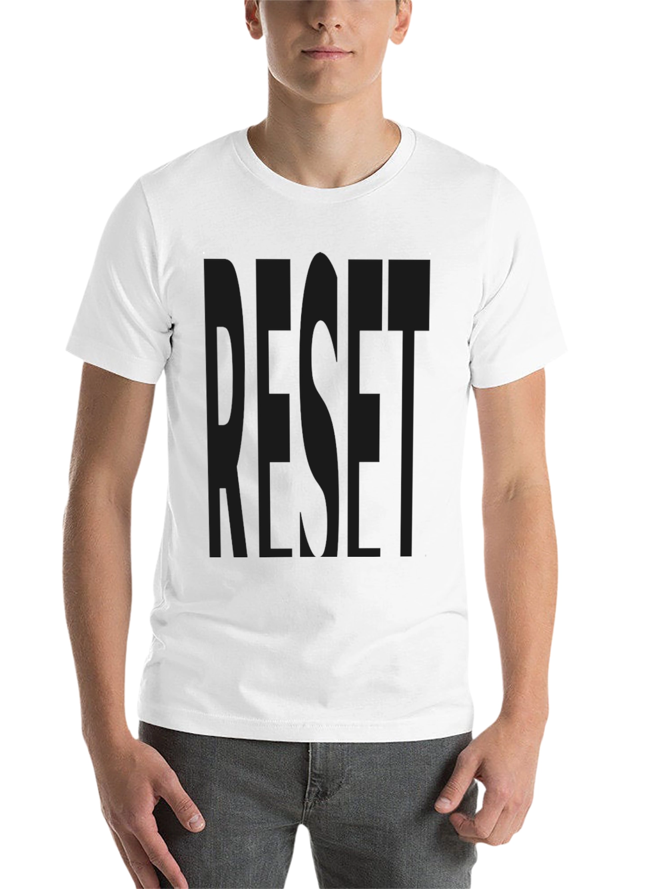 Black RESET Graphic Print Black T-Shirt view 14