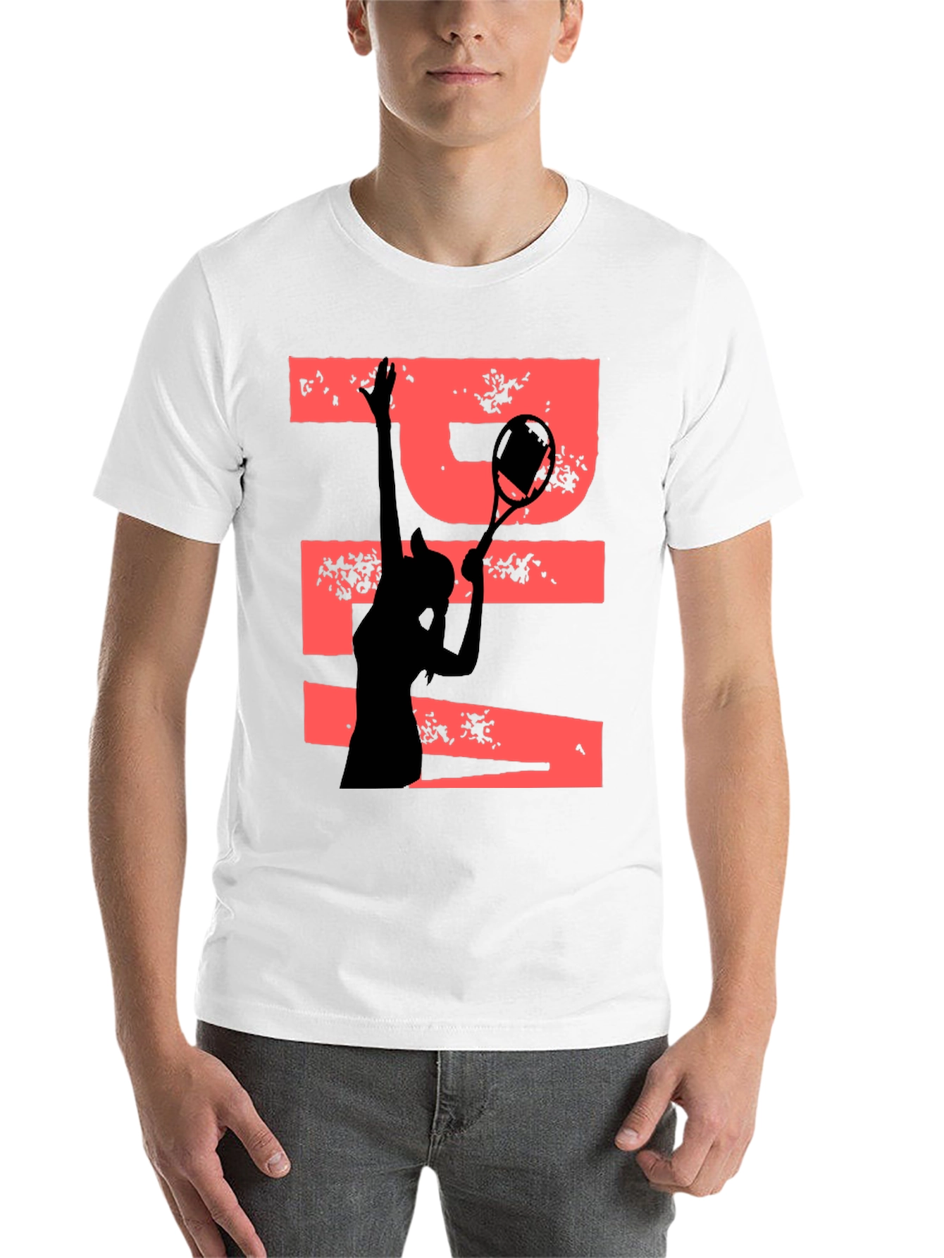 Black Tennis Player Graphic Tee - Unique Design view 14