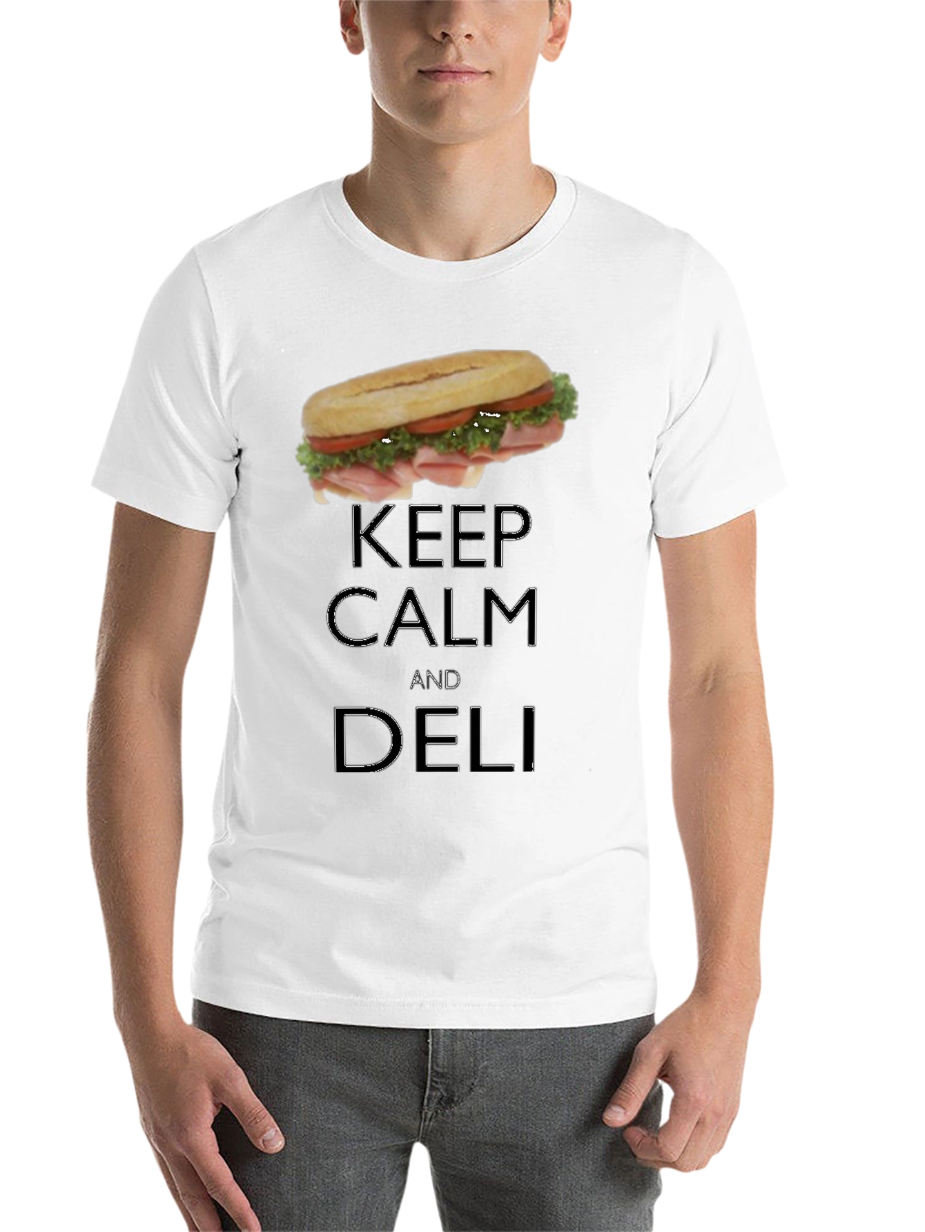 Black Keep Calm & Deli T-Shirt - Sandwich Lover Tee view 14