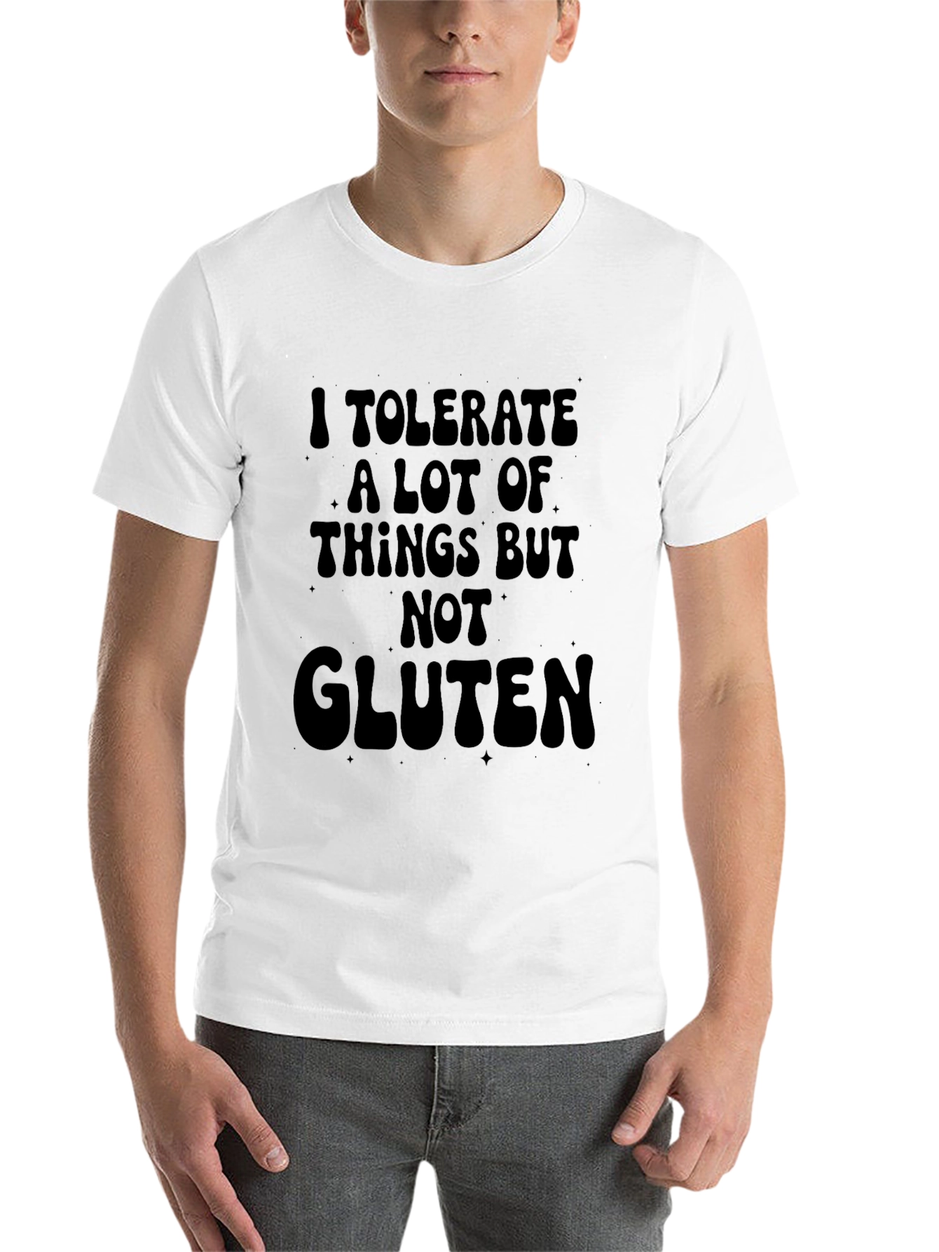 Black I Tolerate A Lot But Not Gluten T-Shirt view 14