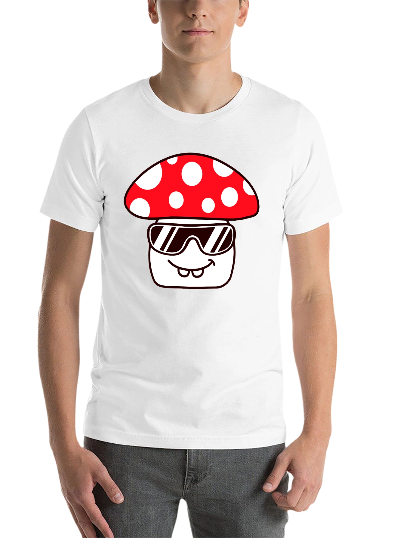 Black Cool Mushroom Graphic Tee - Quirky Fun Design view 14