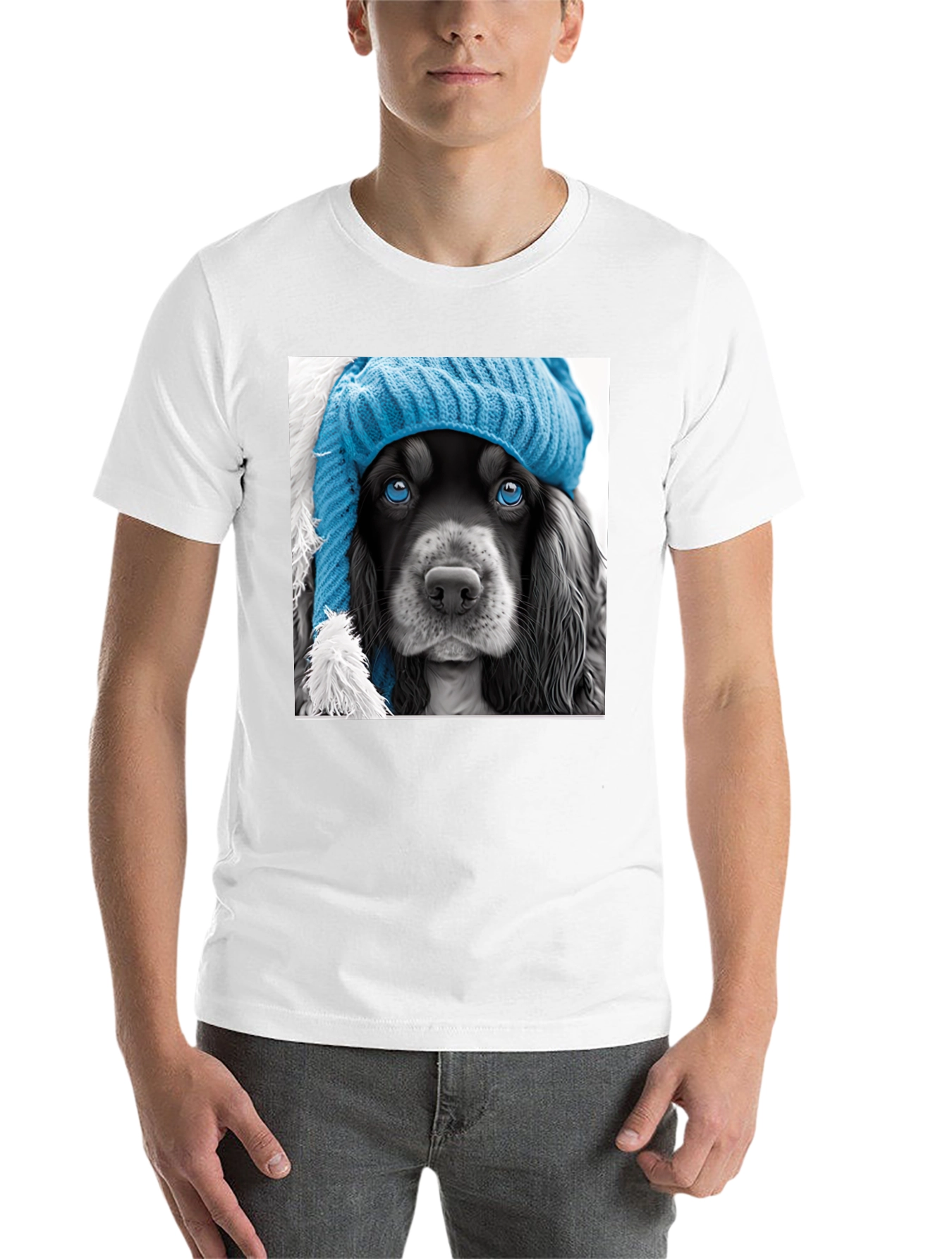 Black Dog in a Hat Graphic Tee view 14