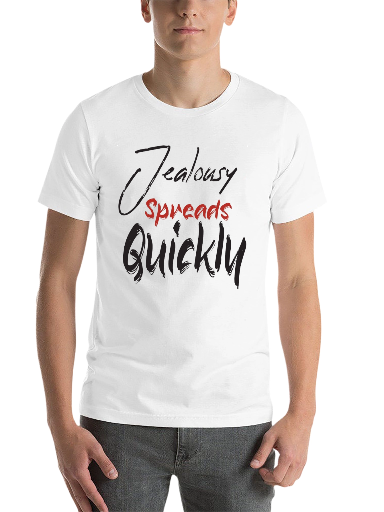 Jealousy Spreads Quickly Graphic Tee - Trendy Dark T-Shirt - 14