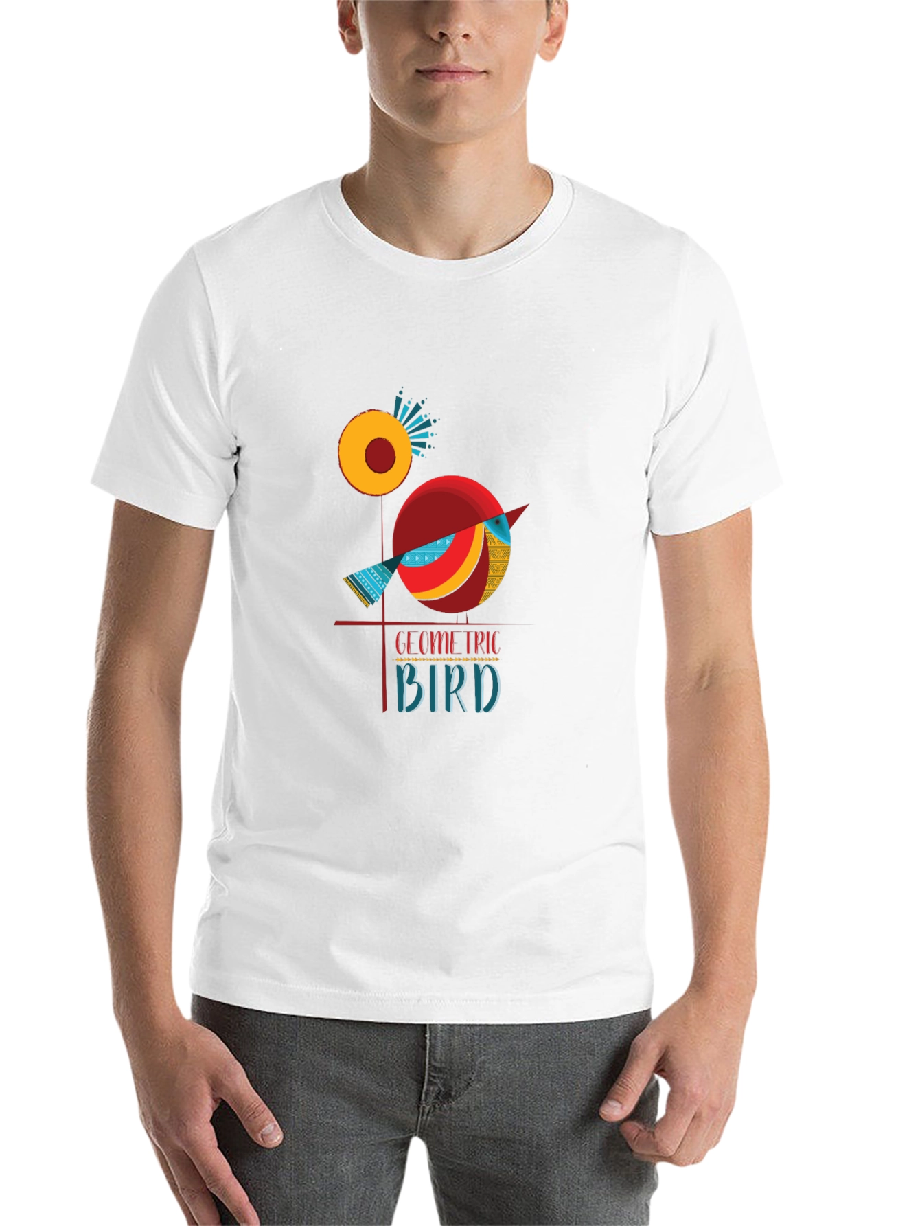 Black Geometric Bird Graphic Tee - Stylish Men's T-Shirt view 14