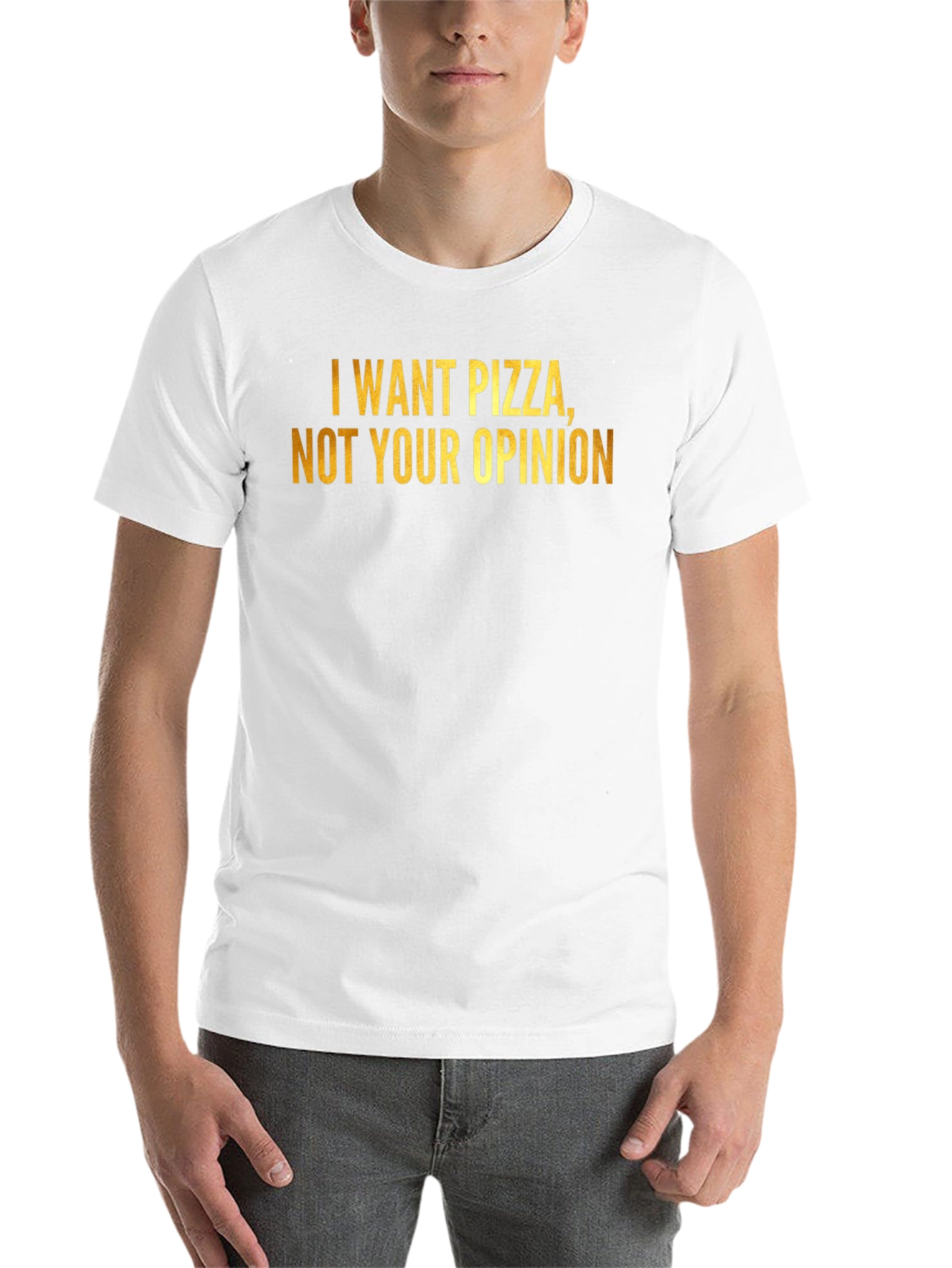 Black Pizza Lover's Tee: "I Want Pizza, Not Your Opinion" view 14