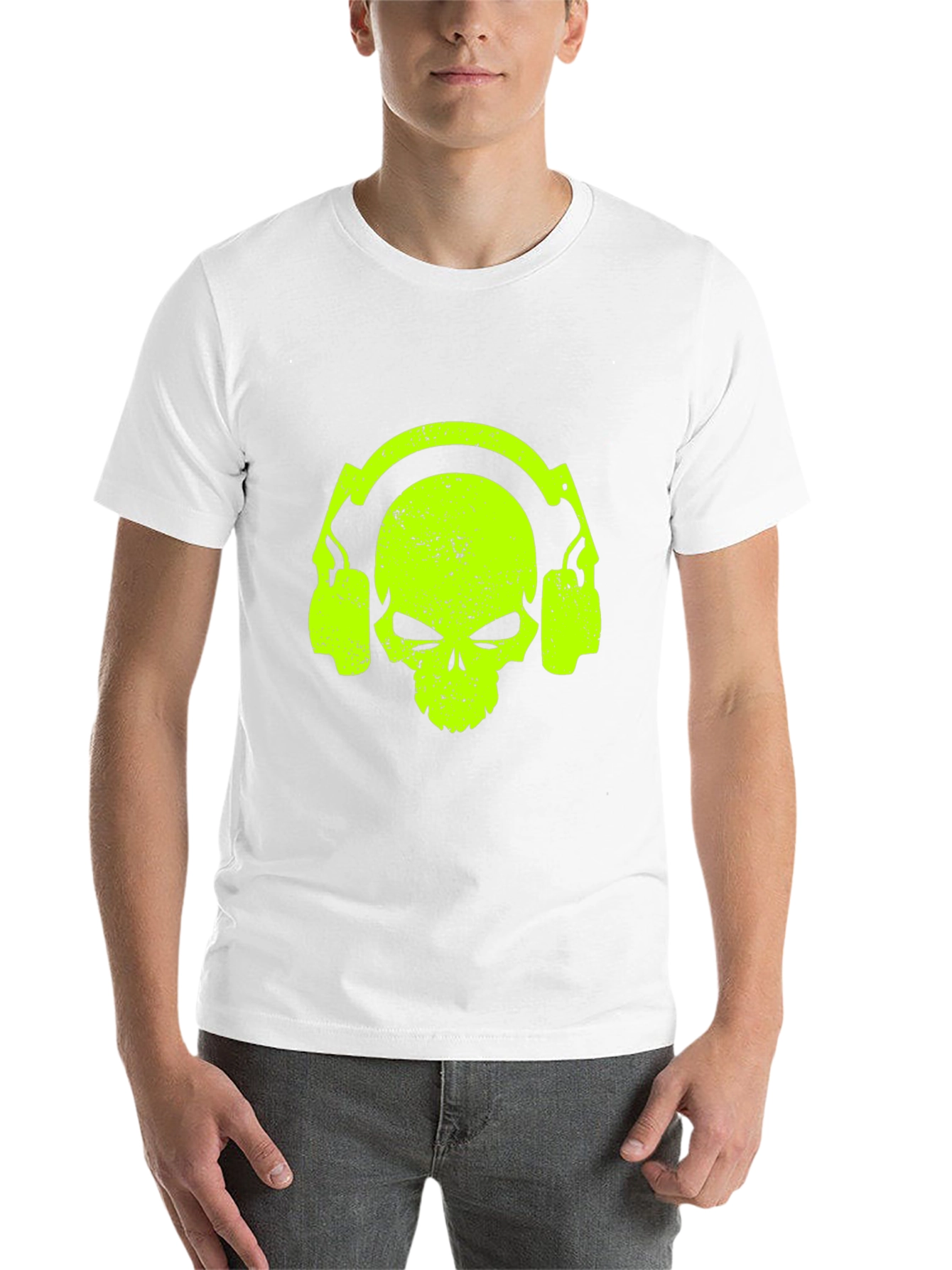 Black Skull Headphone Graphic Tee - Cool Black T-Shirt view 14