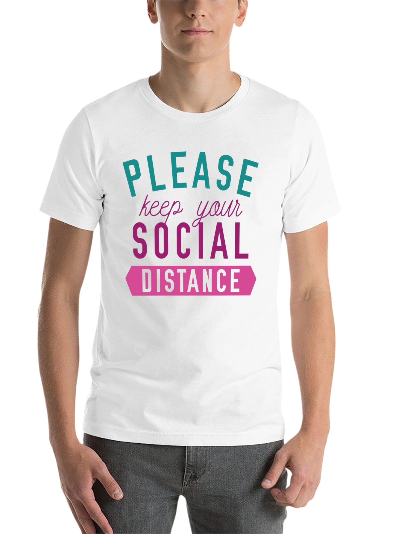Black Social Distance Graphic Tee - Stylish & Safe! view 14