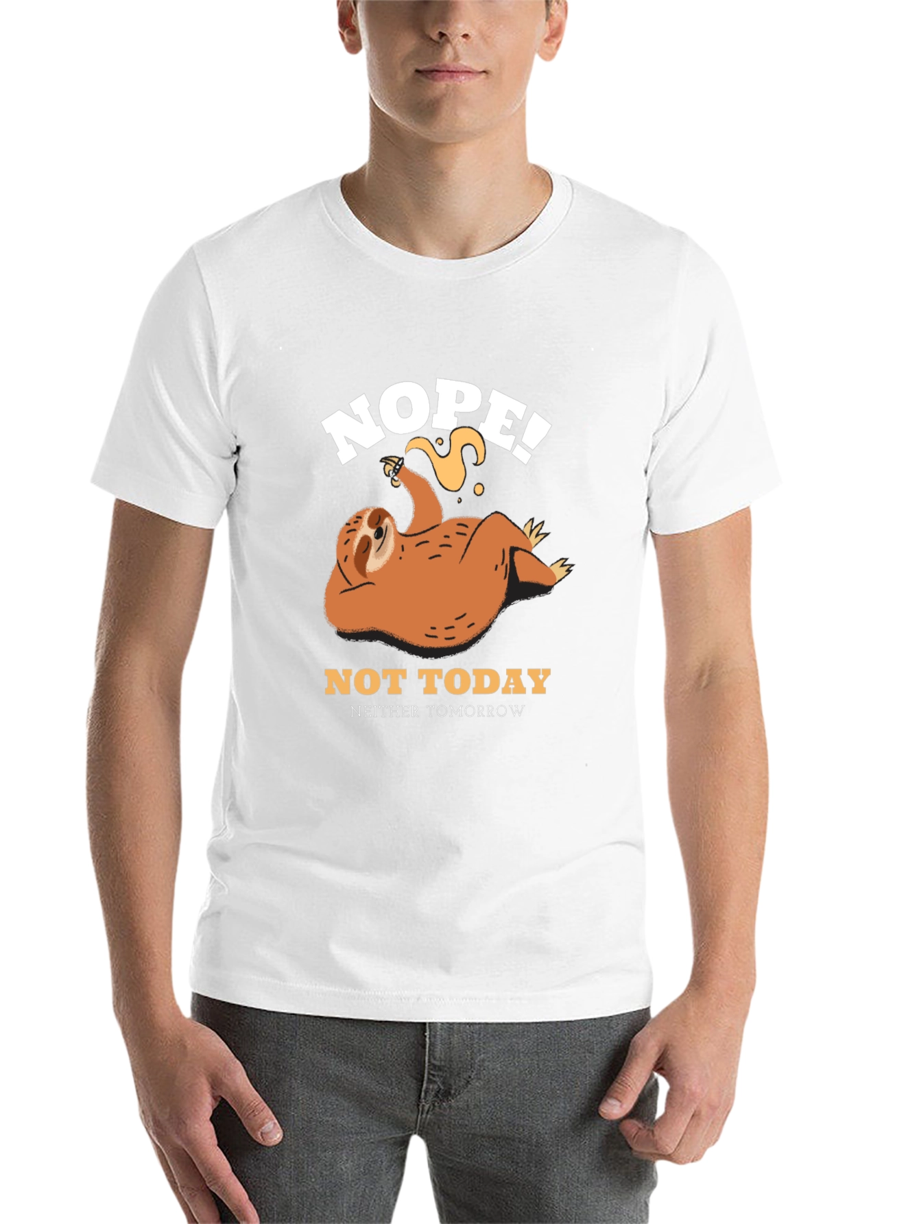 Black Nope, Not Today Sloth Graphic Tee view 14