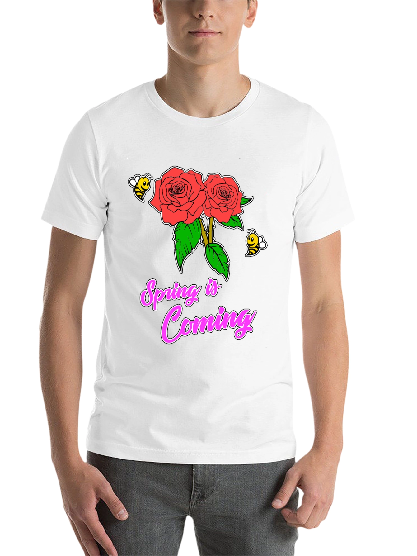 Black Spring is Coming Roses T-Shirt view 14