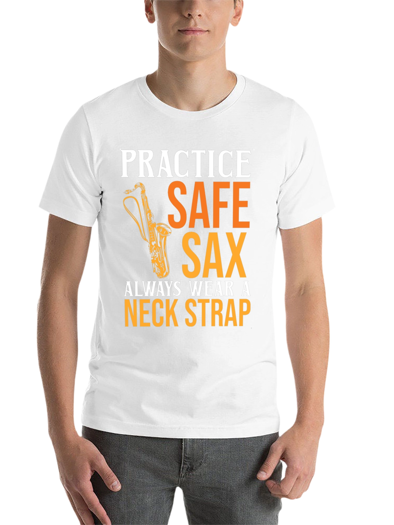 Black Practice Safe Sax T-Shirt - Musician Apparel view 14