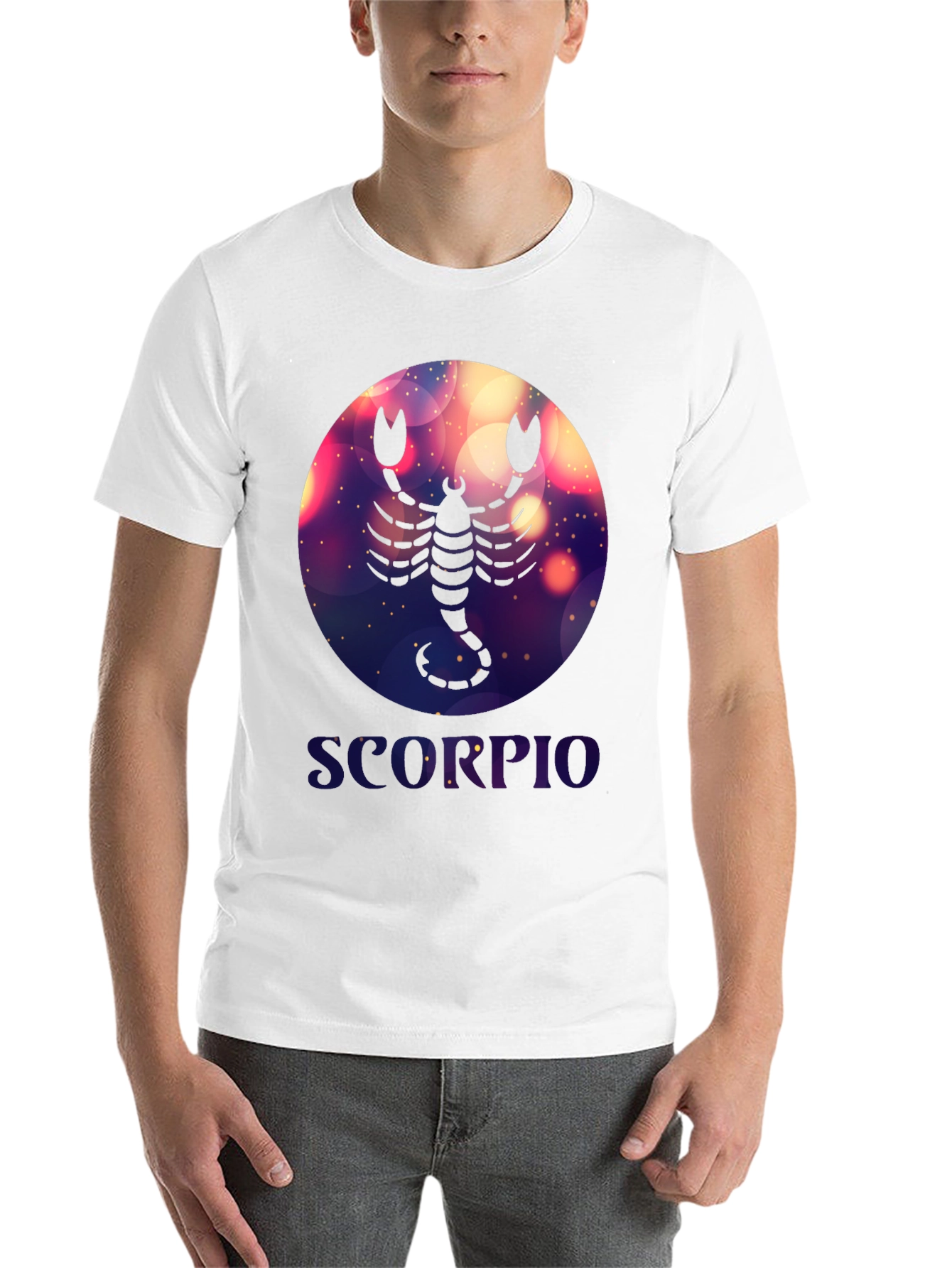 Black Scorpio Zodiac Graphic T-Shirt - Black Cotton Blend view 14