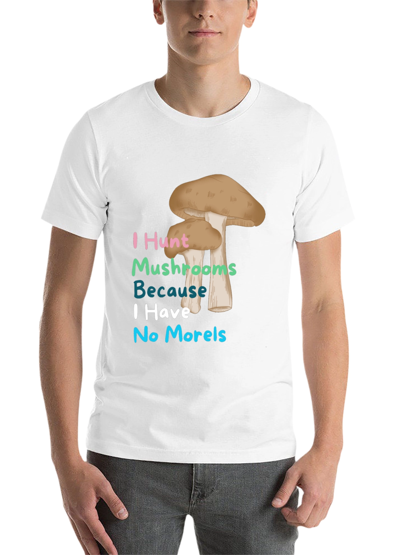 Black Mushroom Hunter T-Shirt - No Morels Joke Tee view 14