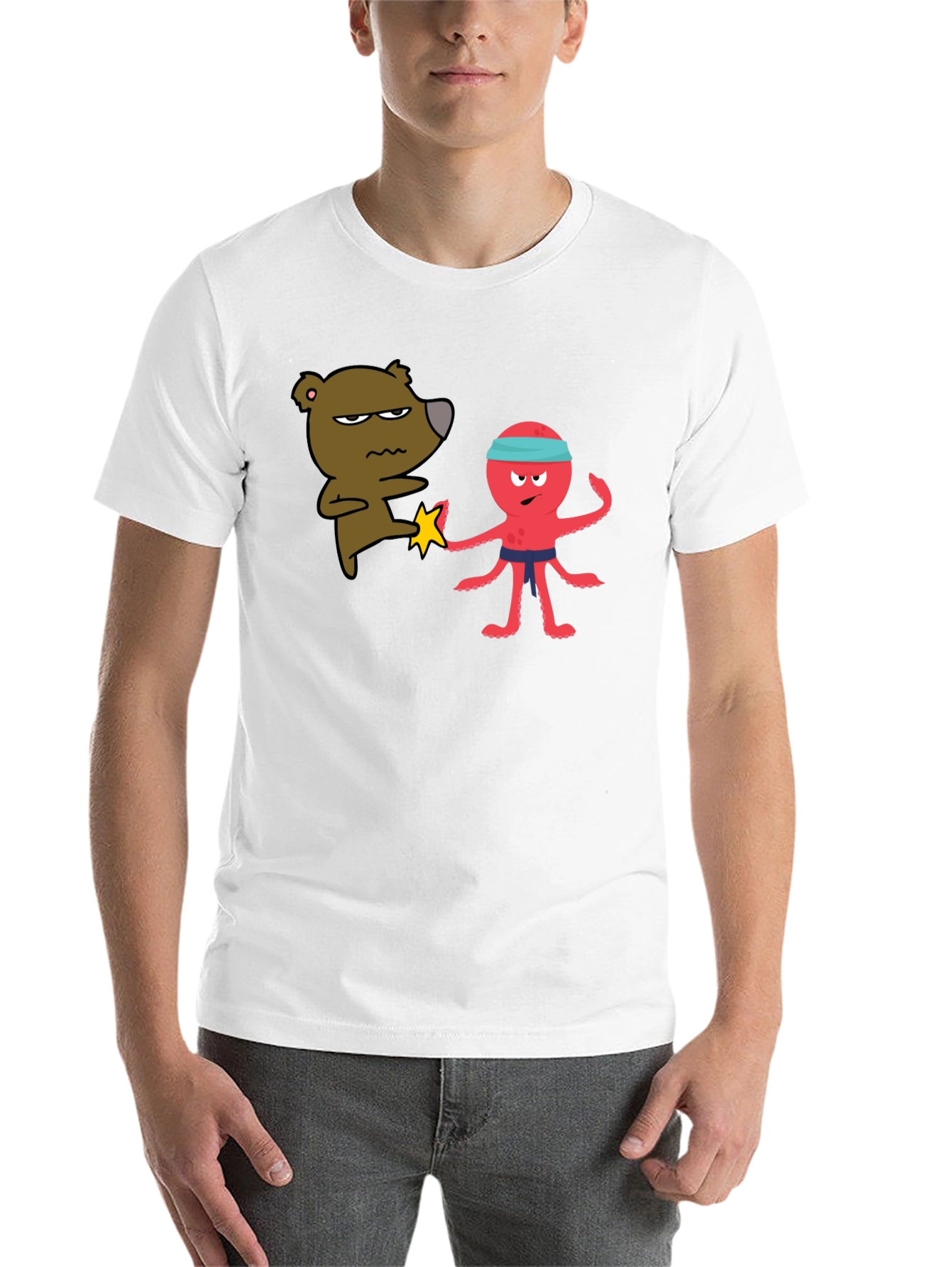 Black Bear vs Octopus T-Shirt - Martial Arts Funny Tee view 14