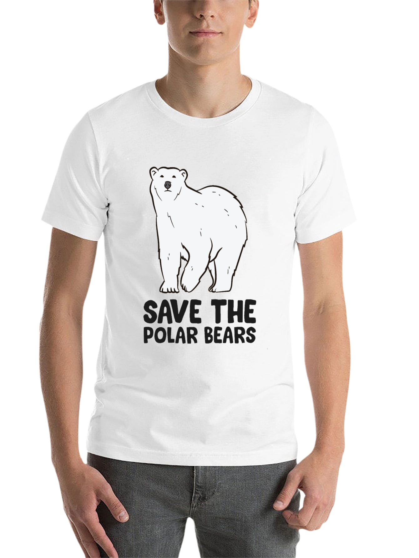 Black Save the Polar Bears Black Tee view 14