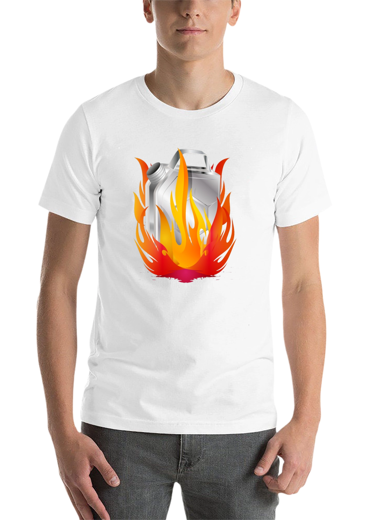 Black Burning Gas Can T-Shirt - Cool Graphic Tee view 14