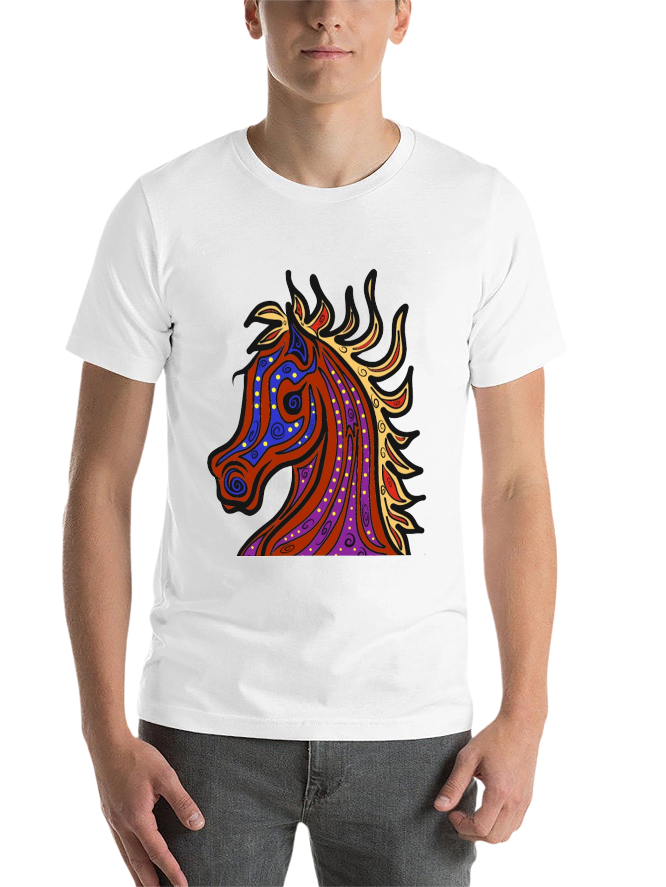Black Horse Graphic Tee - Men's Black T-Shirt view 14