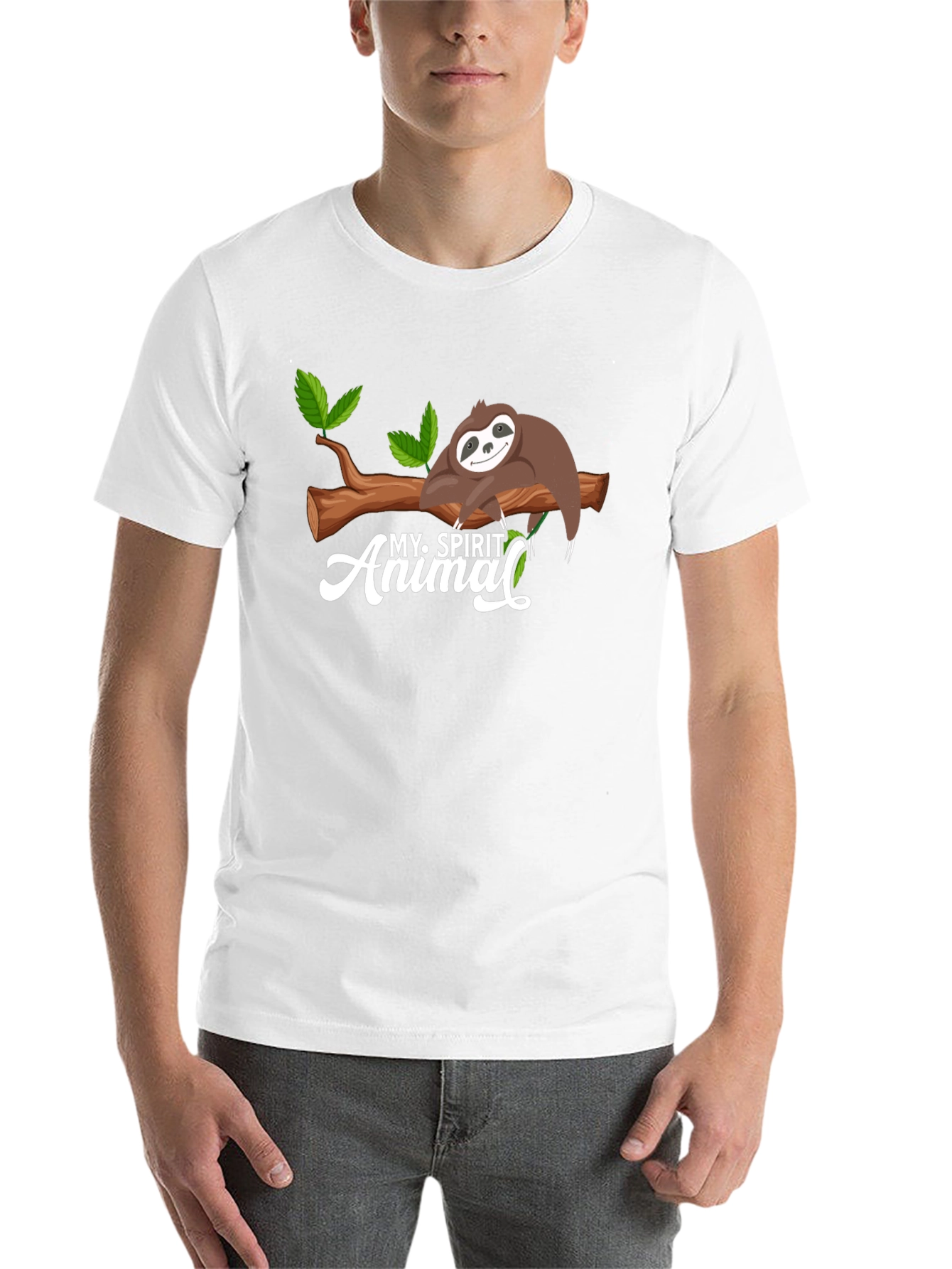 Black My Spirit Animal Sloth Graphic T-Shirt view 14