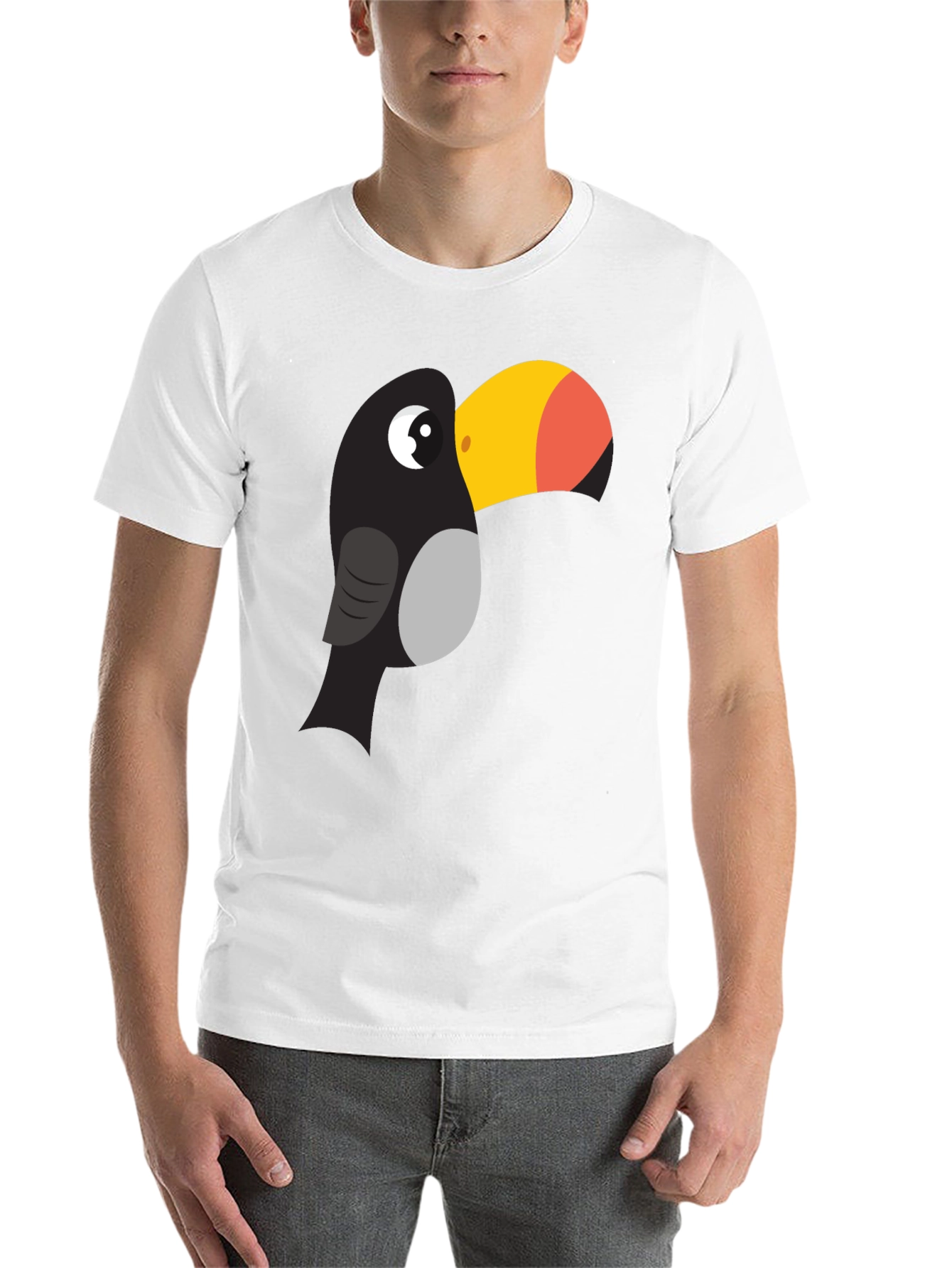 Black Toucan Graphic Tee - Fun Cartoon Bird T-Shirt view 14