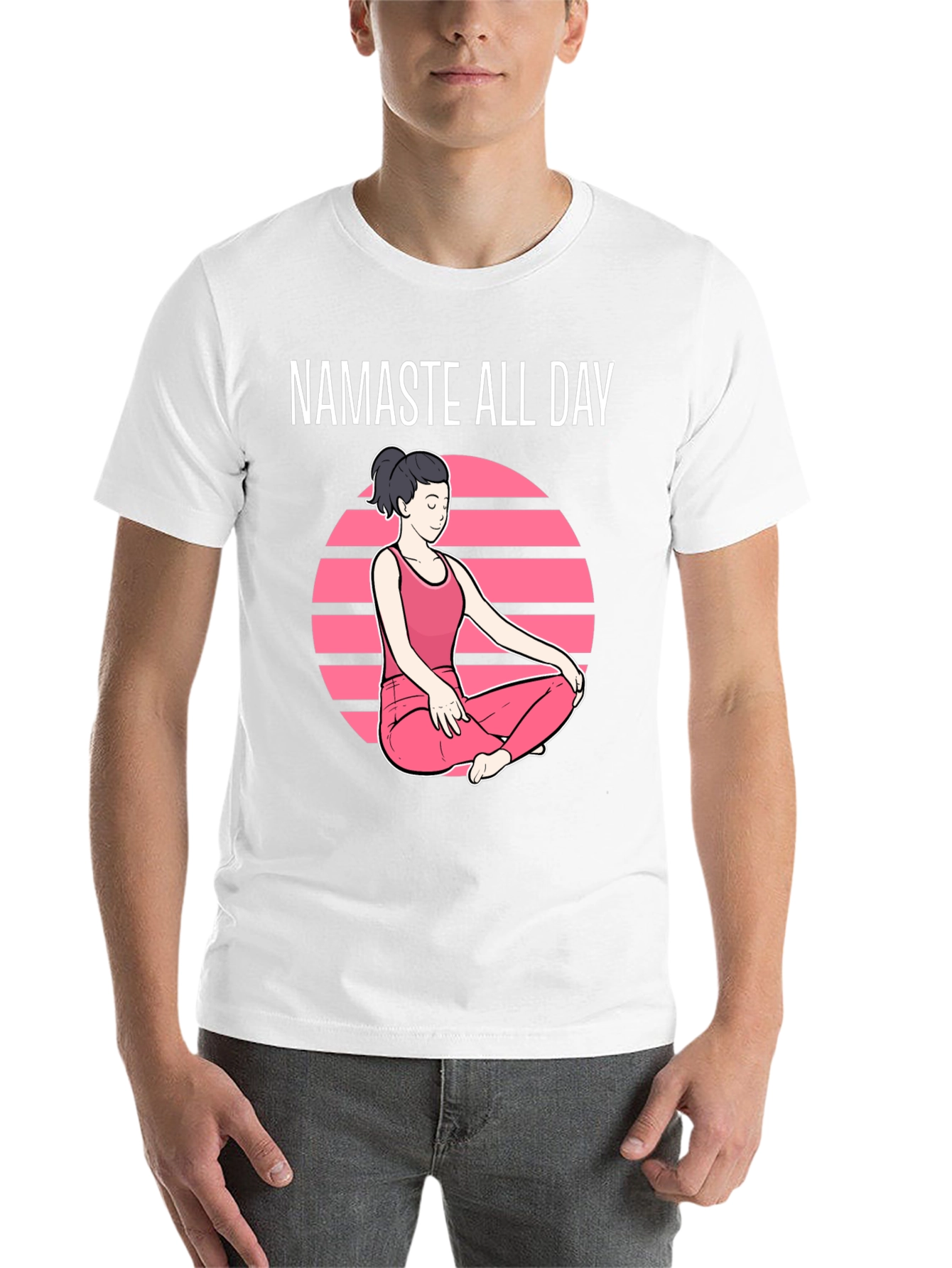 Black Namaste All Day Graphic T-Shirt - Yoga Design view 14