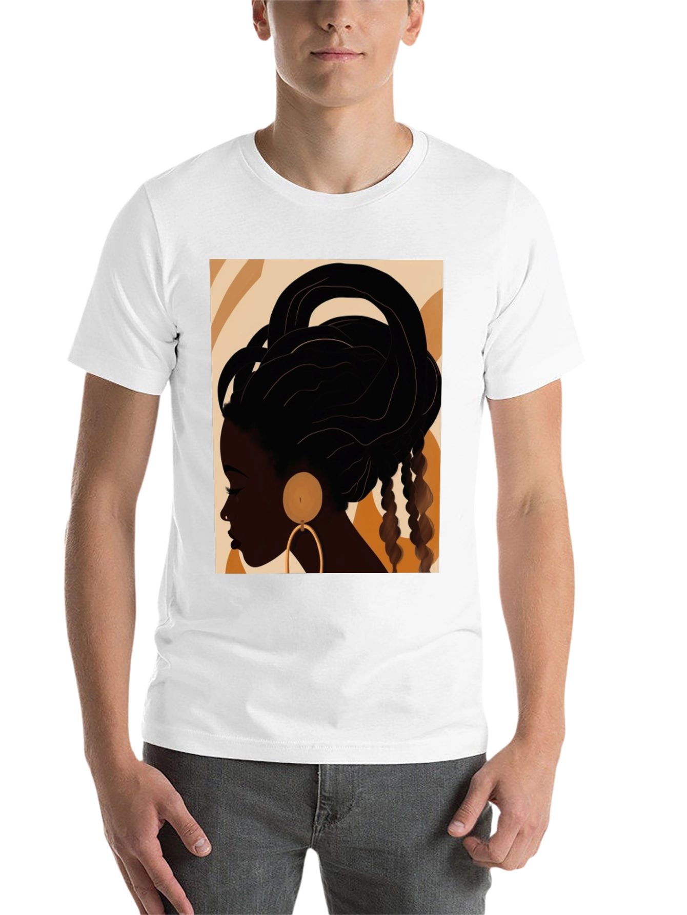 Black Stylish Afro Art Black T-Shirt view 14