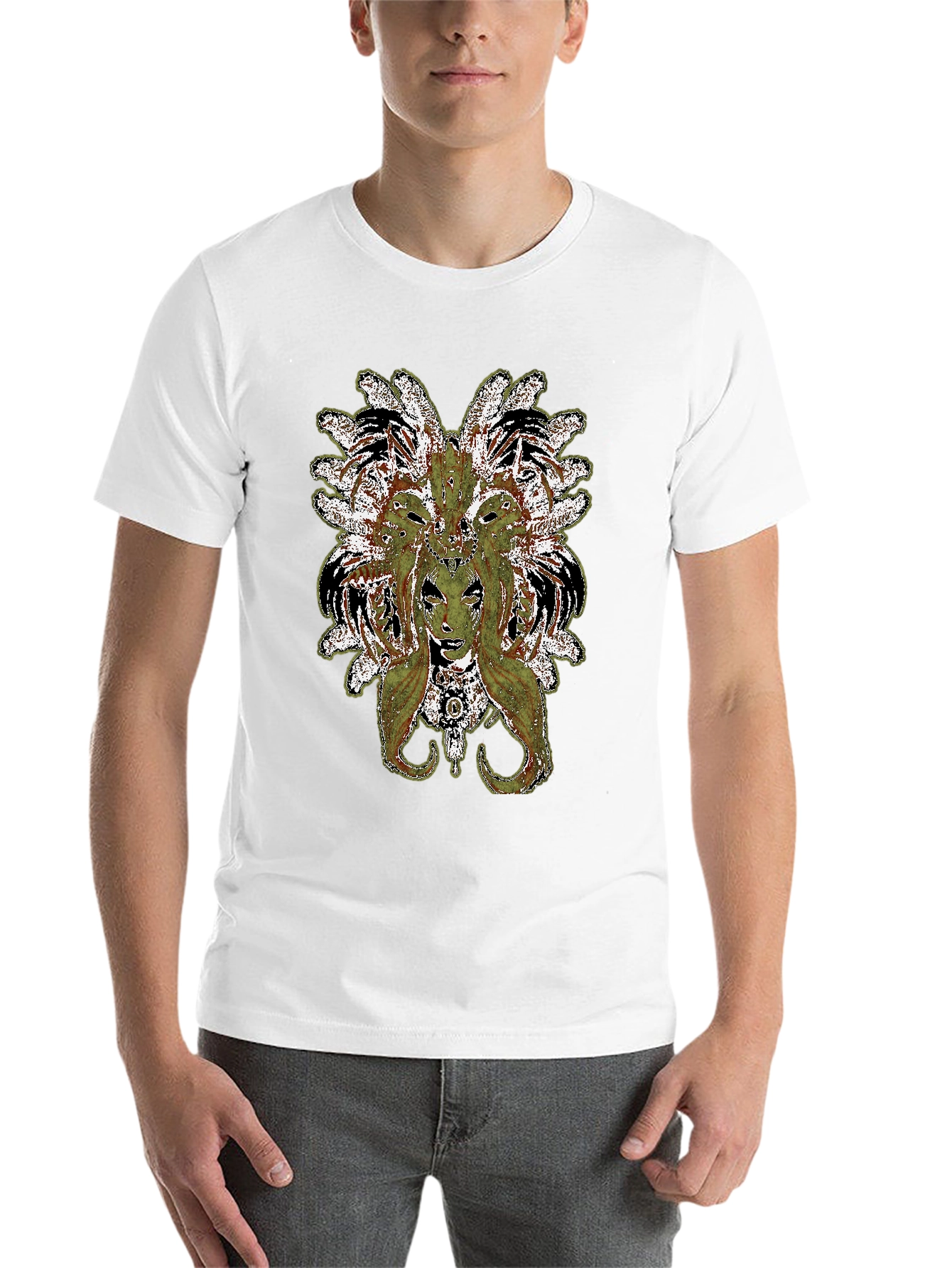 Black Medusa Graphic Print Black T-Shirt view 14