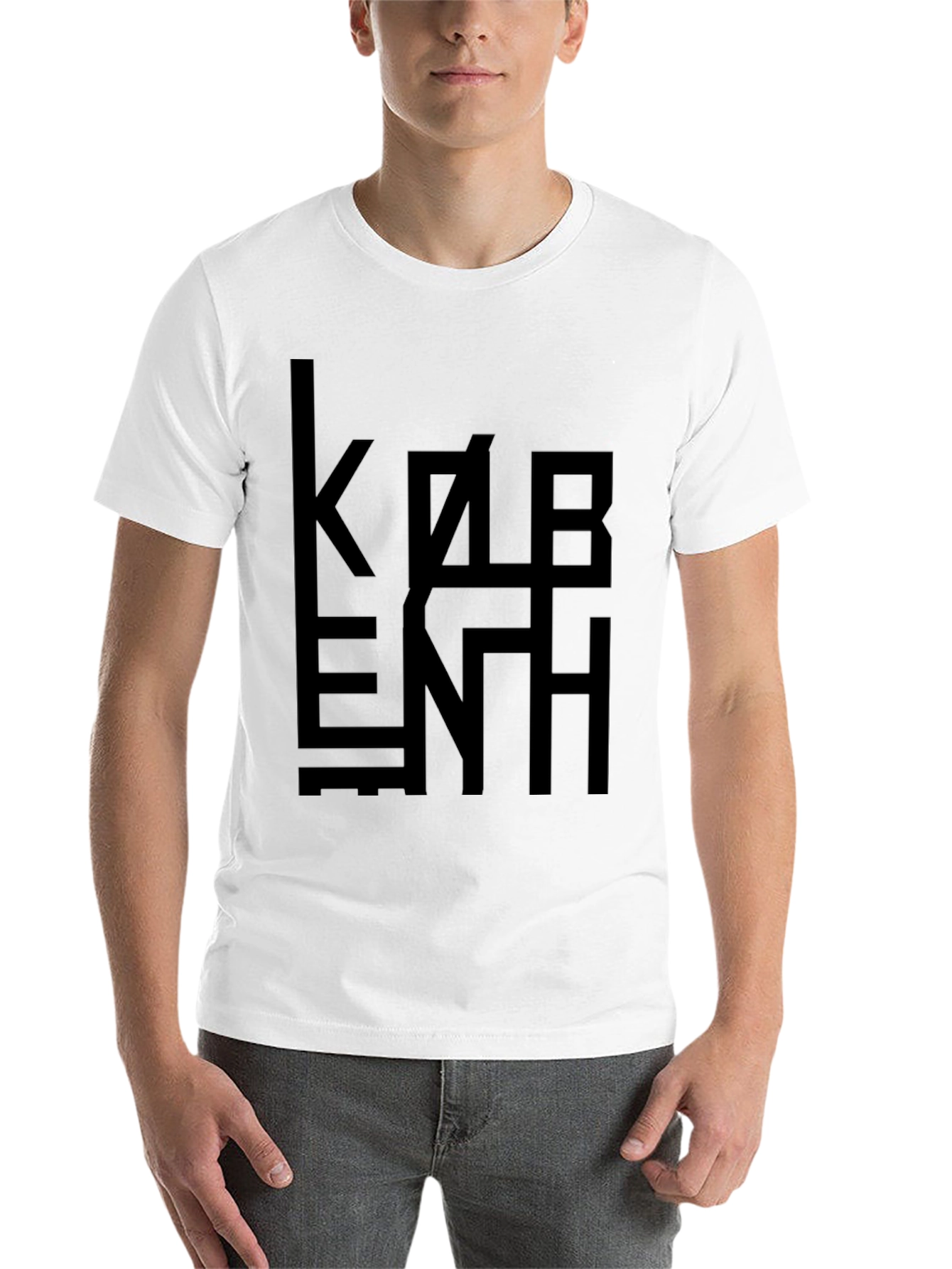 Black Geometric Graphic Tee - Black Cotton Blend view 14