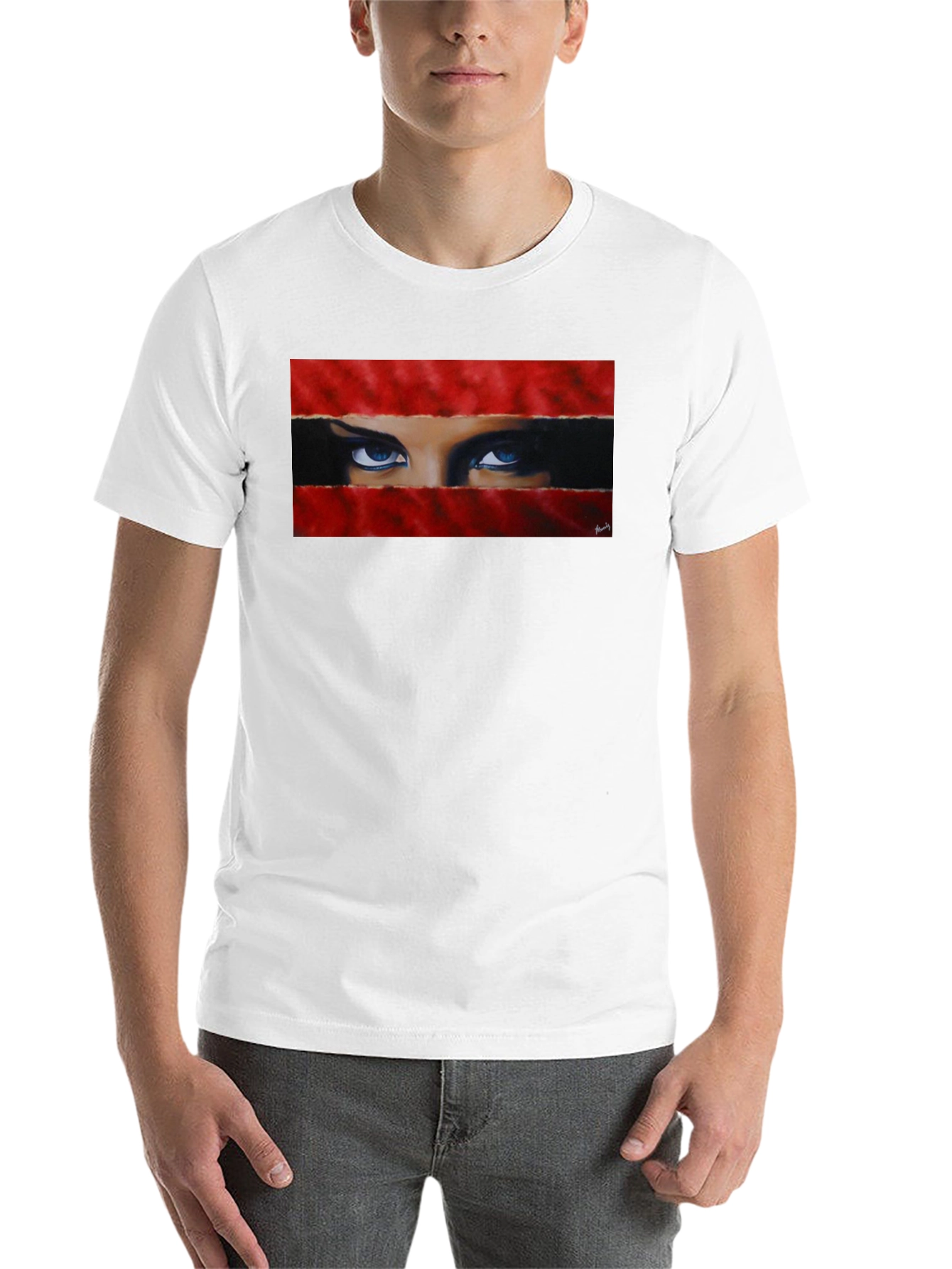Black Intense Gaze Graphic Tee - Bold & Unique view 14