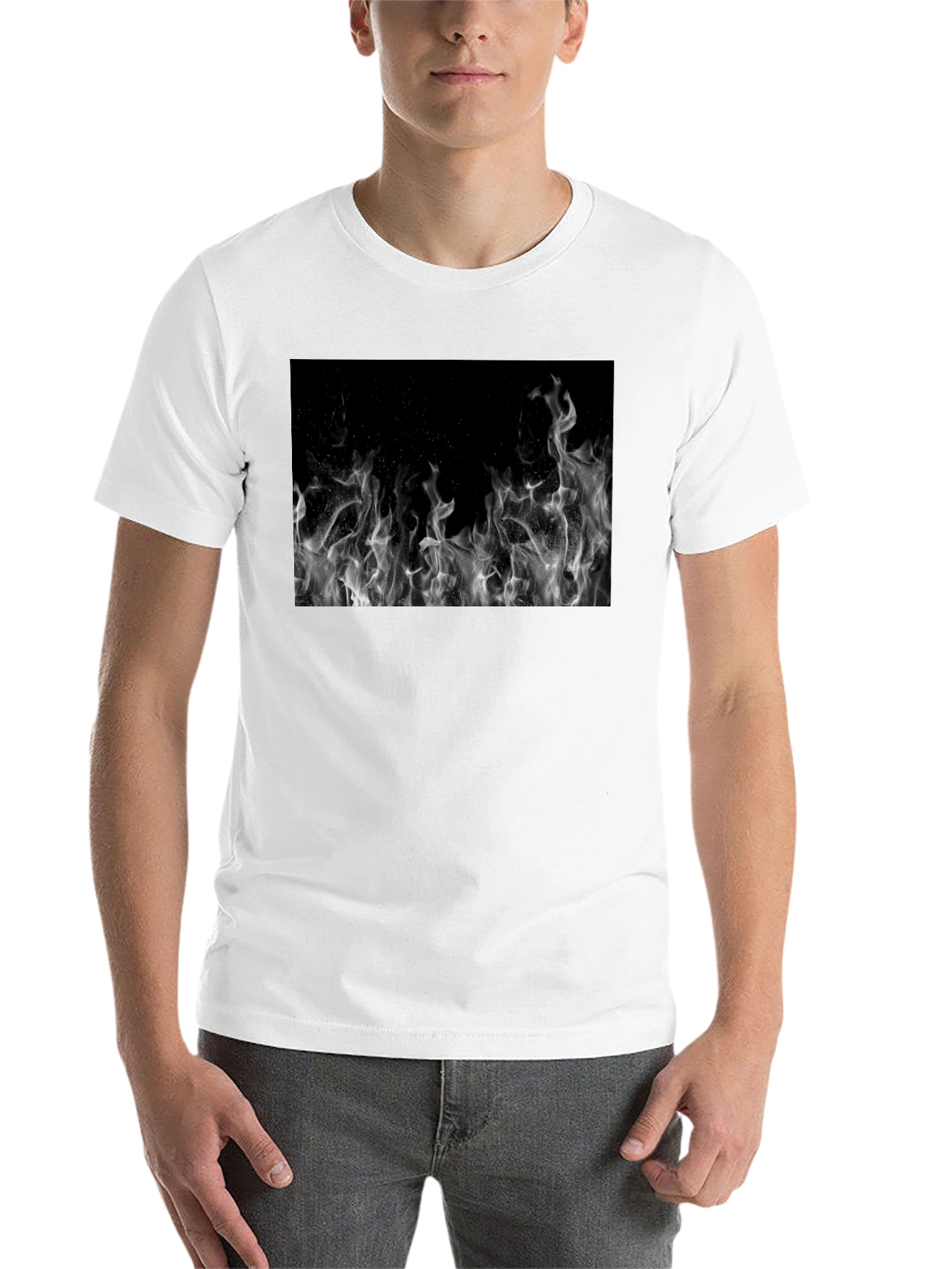 Black Black T-Shirt with Fire Graphic view 14