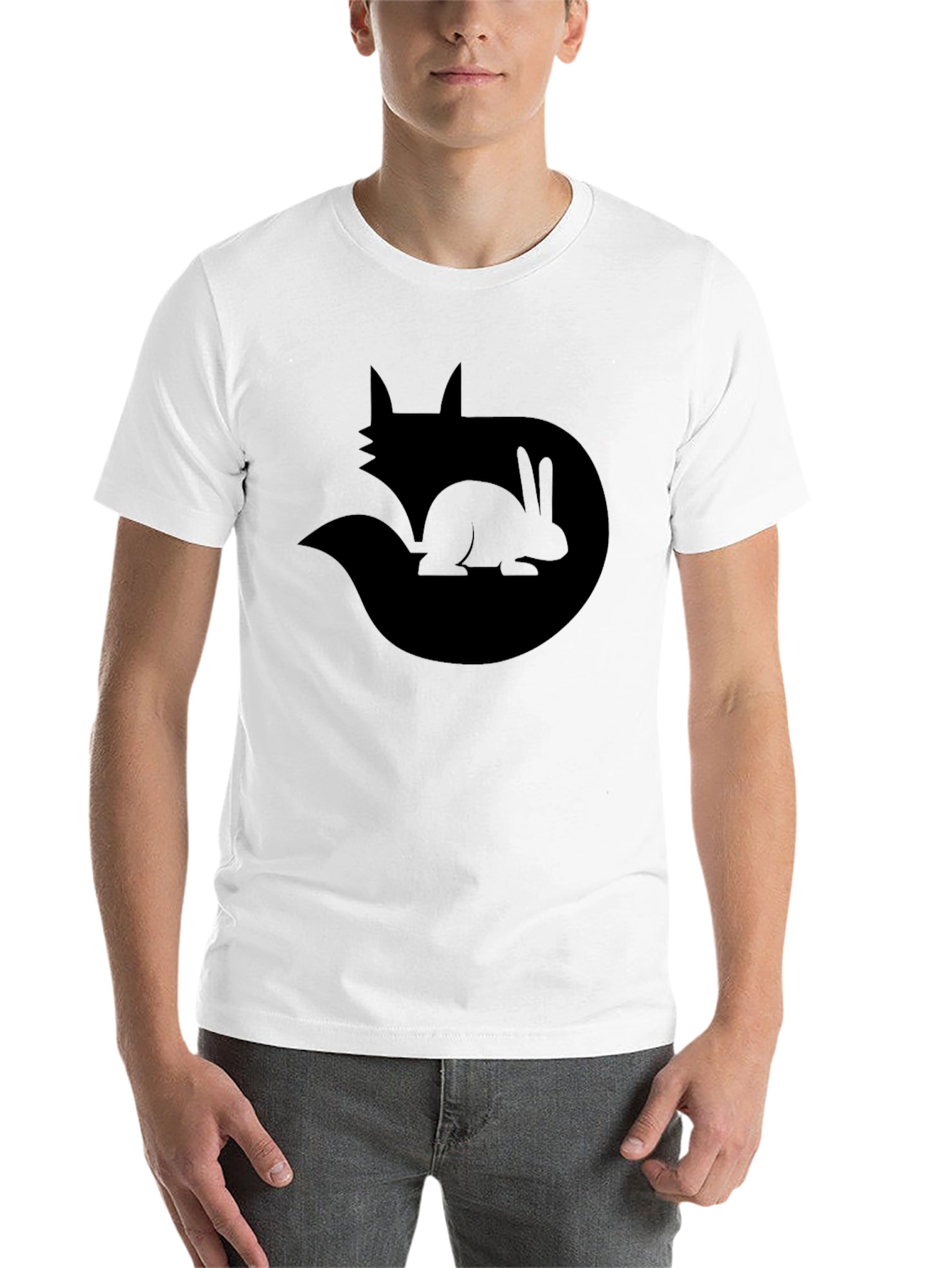 Black Fox and Rabbit Graphic Tee - Black T-Shirt view 14
