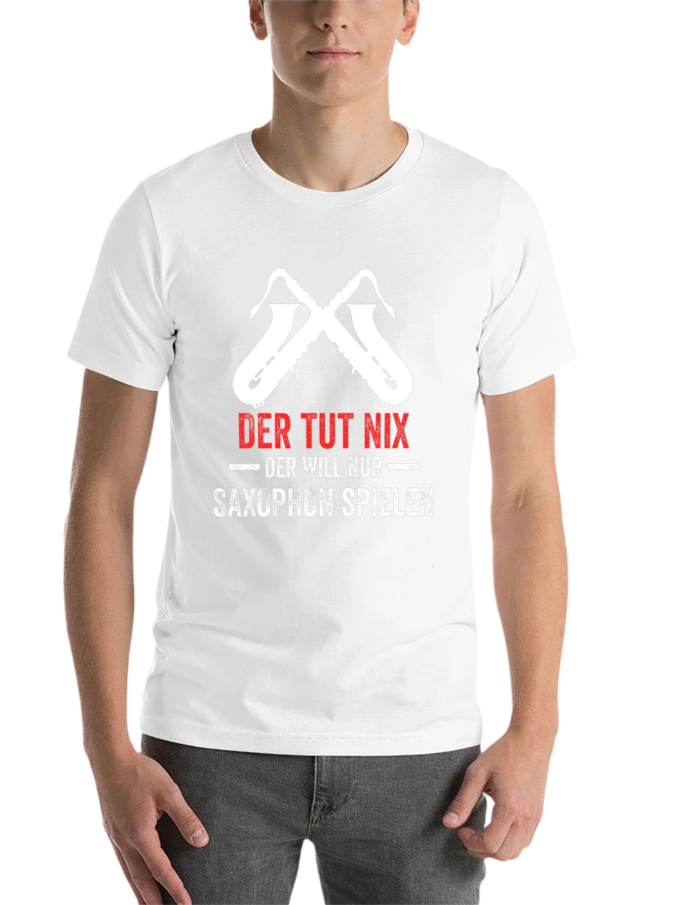Black Saxophone Player T-Shirt - Der Tut Nix Design view 14