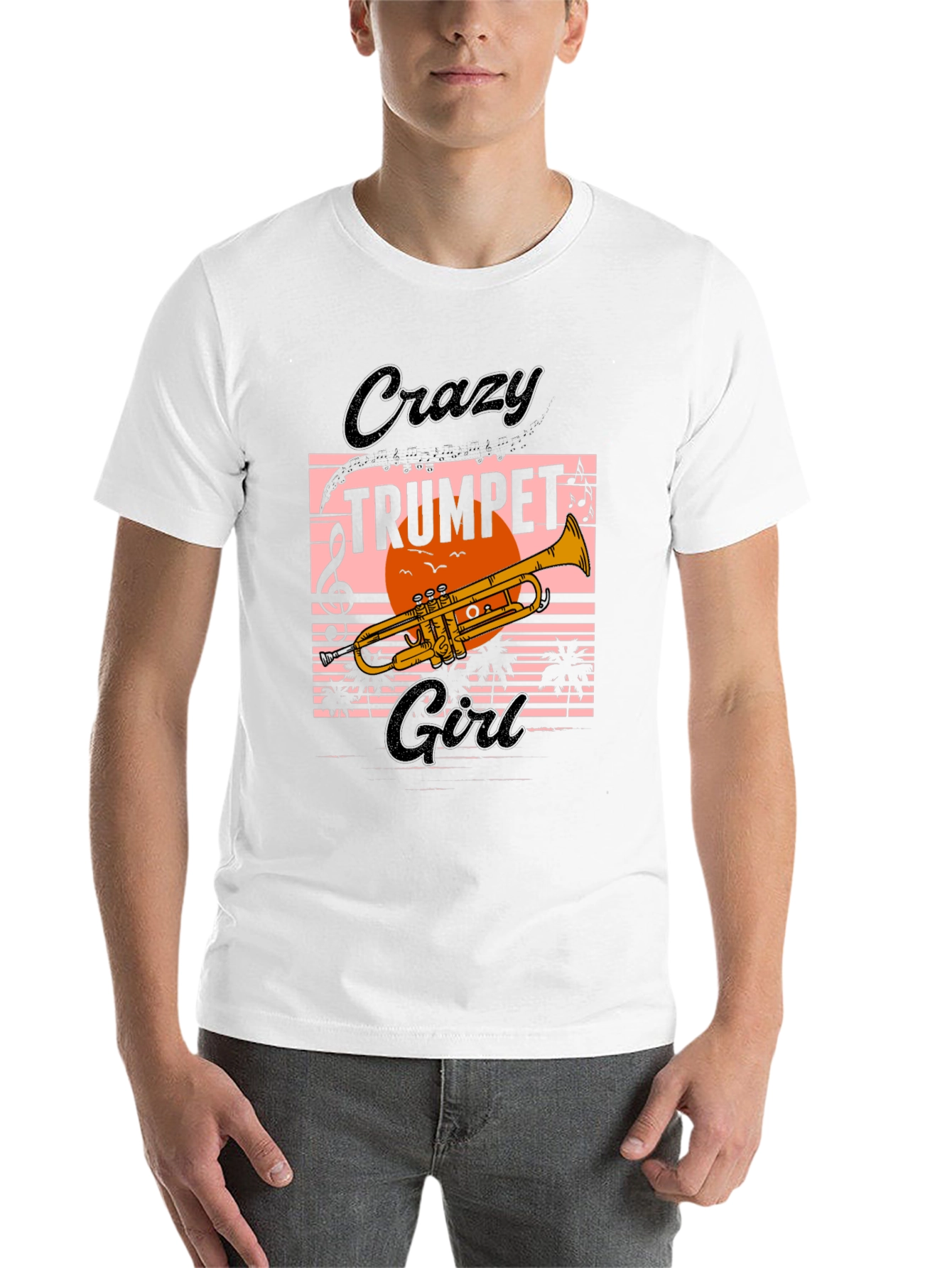 Black Crazy Trumpet Girl Graphic Tee view 14