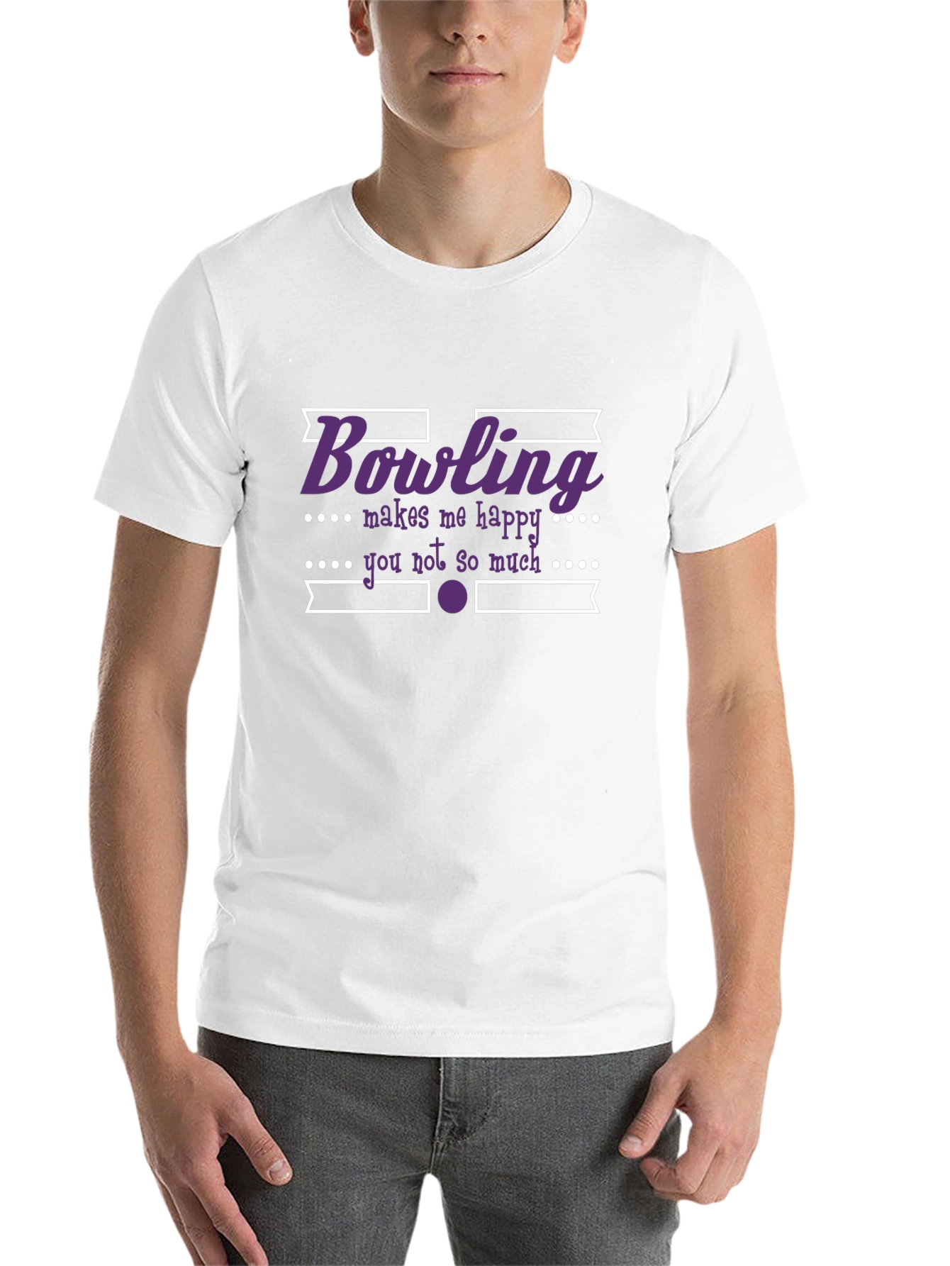 Black Bowling Makes Me Happy T-Shirt view 14