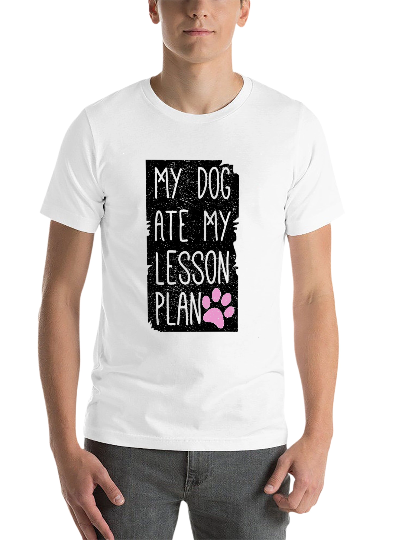 Black My Dog Ate My Lesson Plan Black T-Shirt view 14