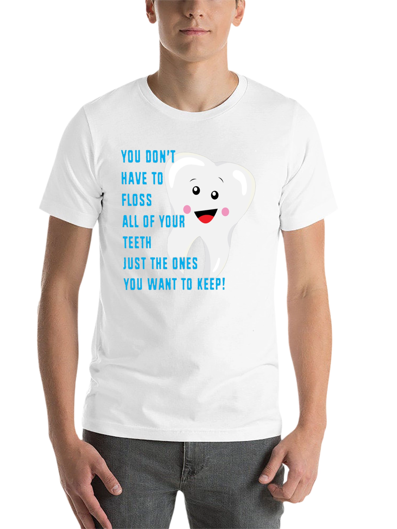 Black Funny Dental Floss Reminder T-Shirt view 14