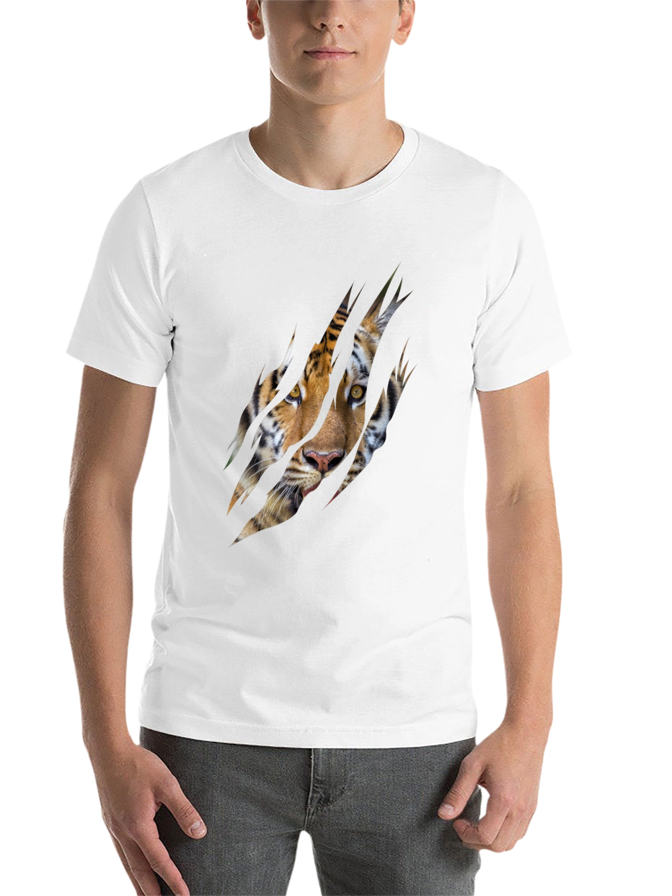 Black Tiger Claw Graphic Tee - Men's Black T-Shirt view 14