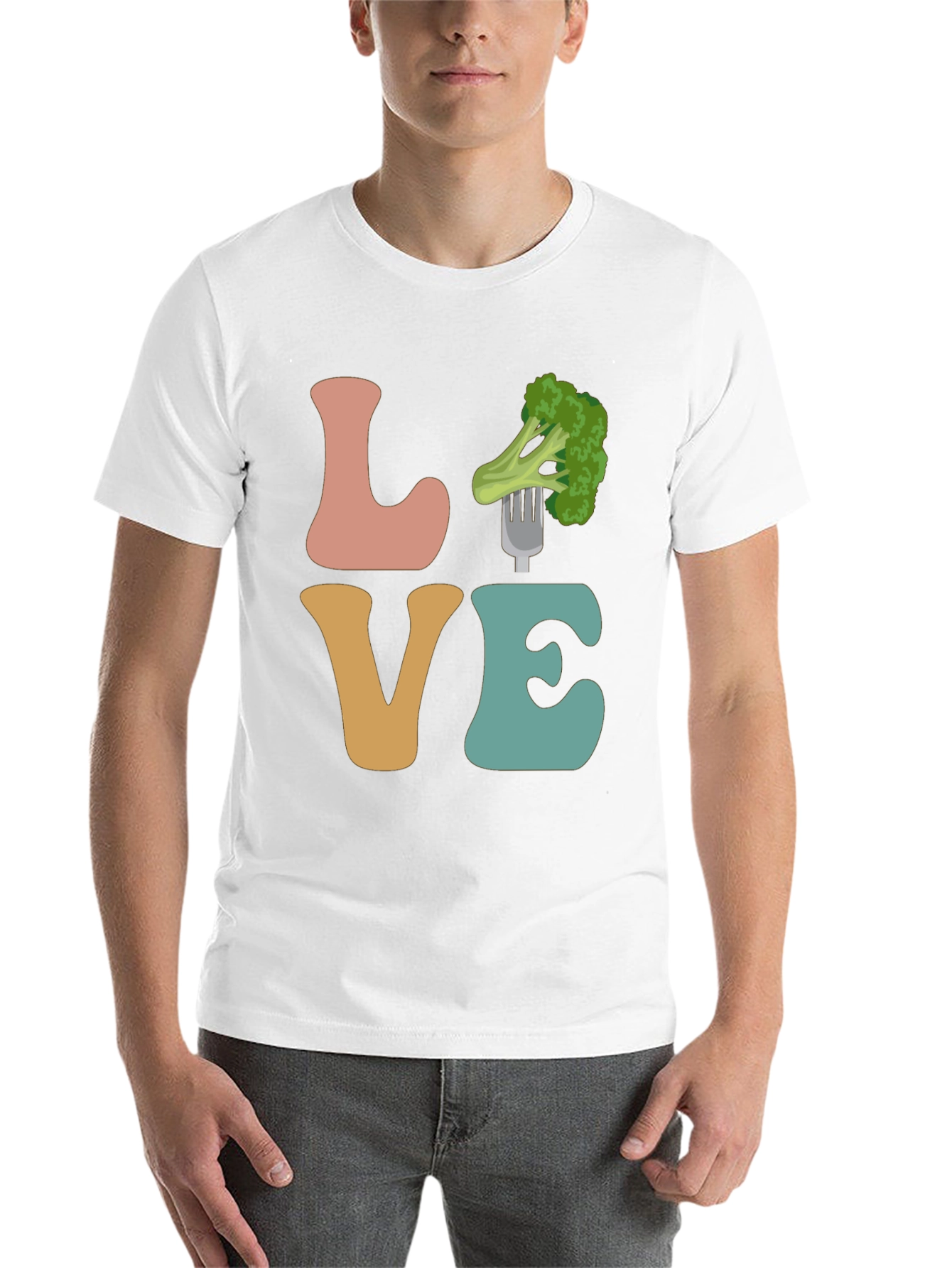 Black Vegan Love Broccoli Graphic Tee - Unisex T-Shirt view 14