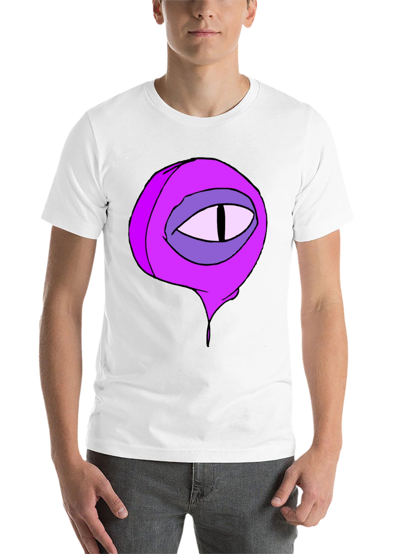 Black Black Tee with Cartoon Eye Graphic view 14