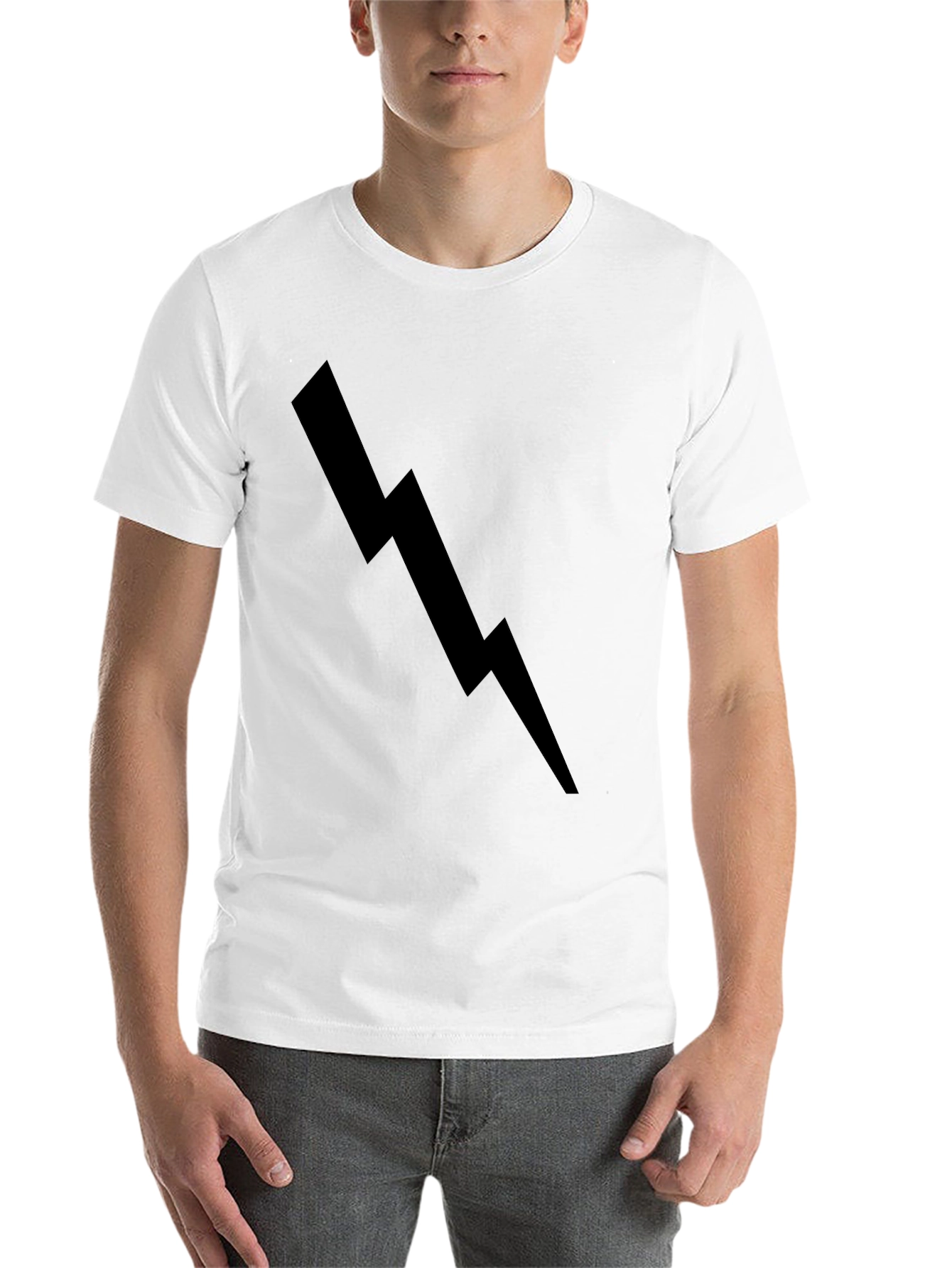 Black Black Lightning Bolt Graphic Tee - Casual Style view 14