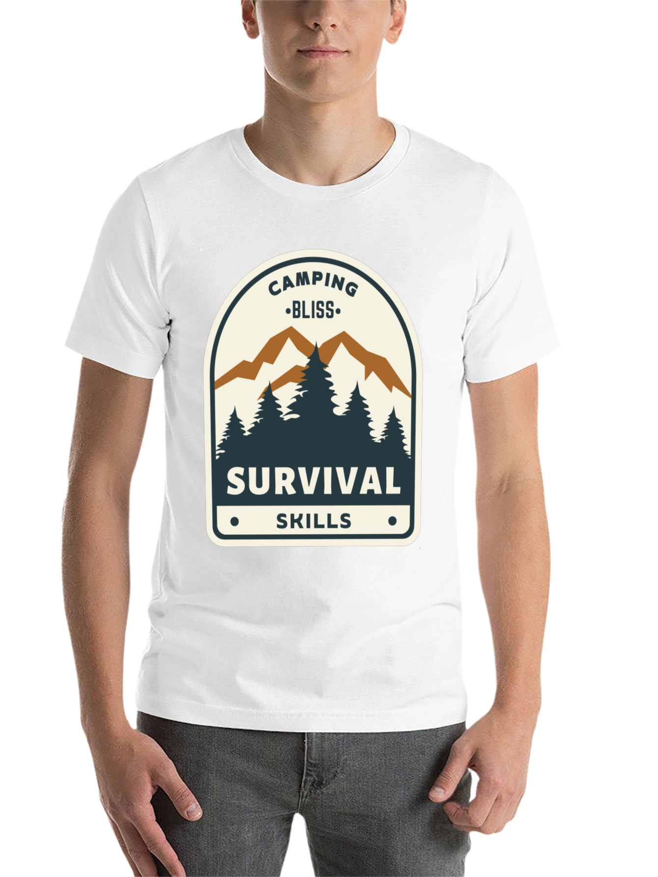 Black Camping Bliss Survival Skills Black T-Shirt view 14