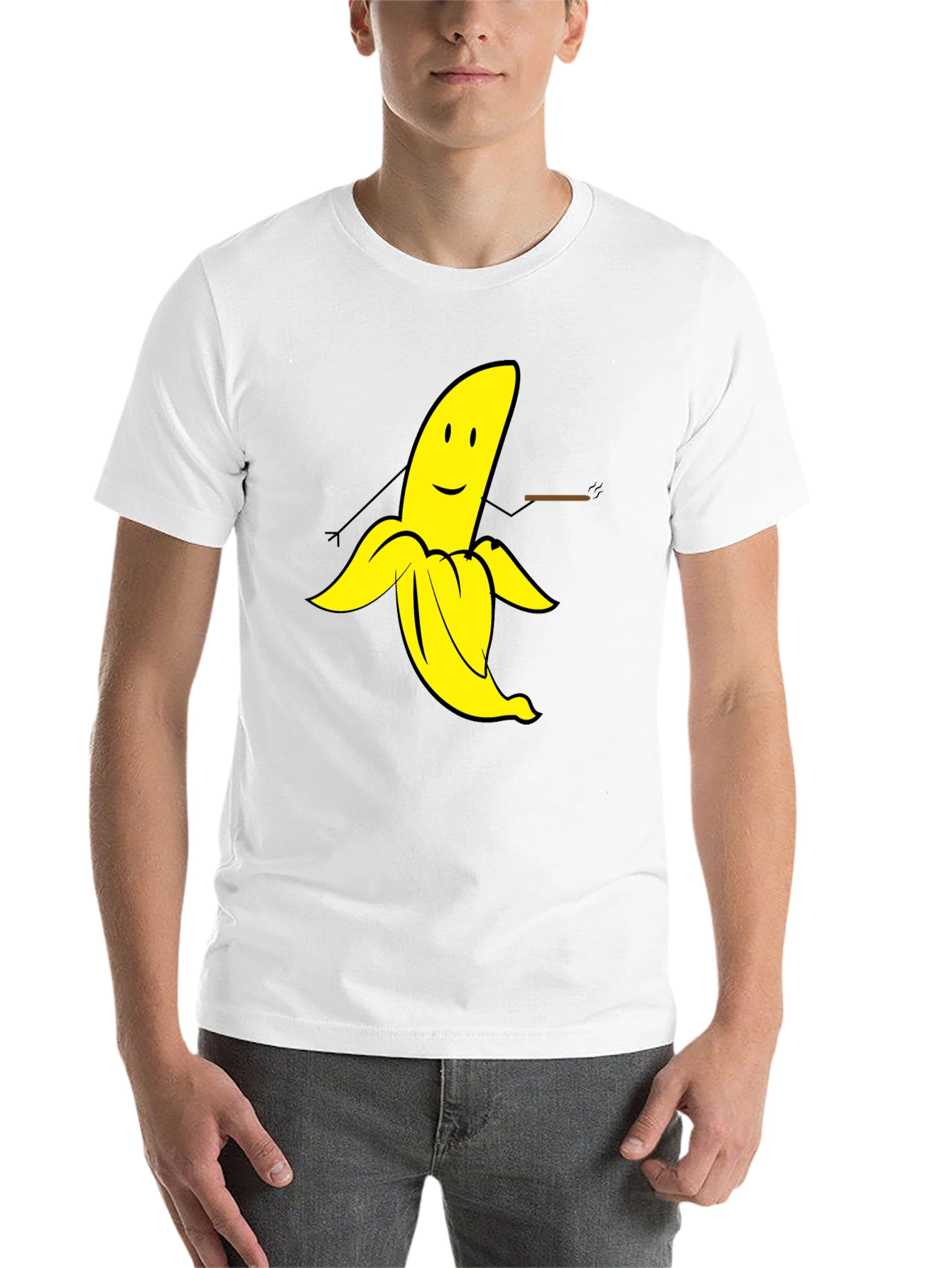 Black Funny Banana Graphic Tee - Black Cotton T-Shirt view 14