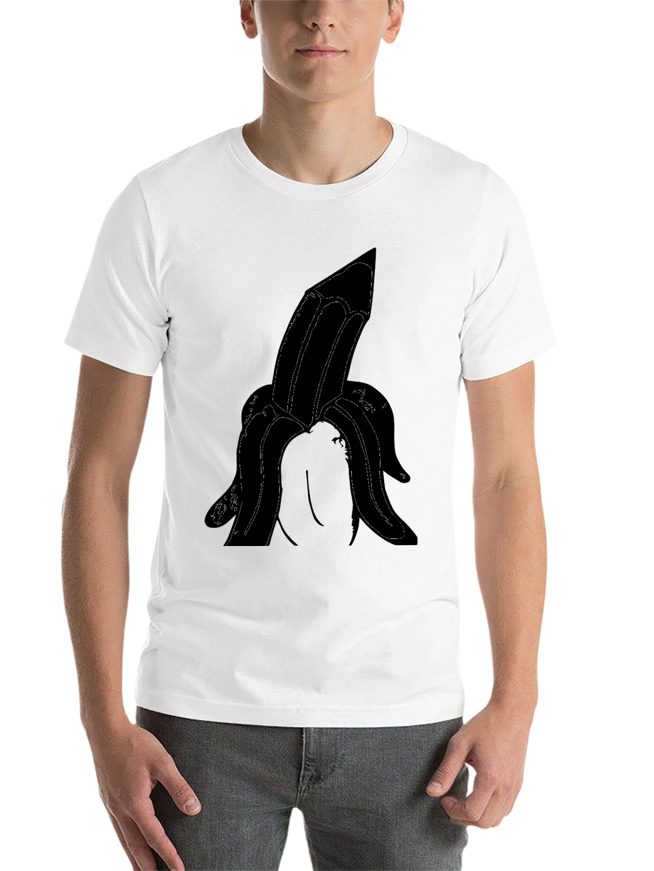 Black Novelty Banana Graphic Tee - Adult Humor T-Shirt view 14